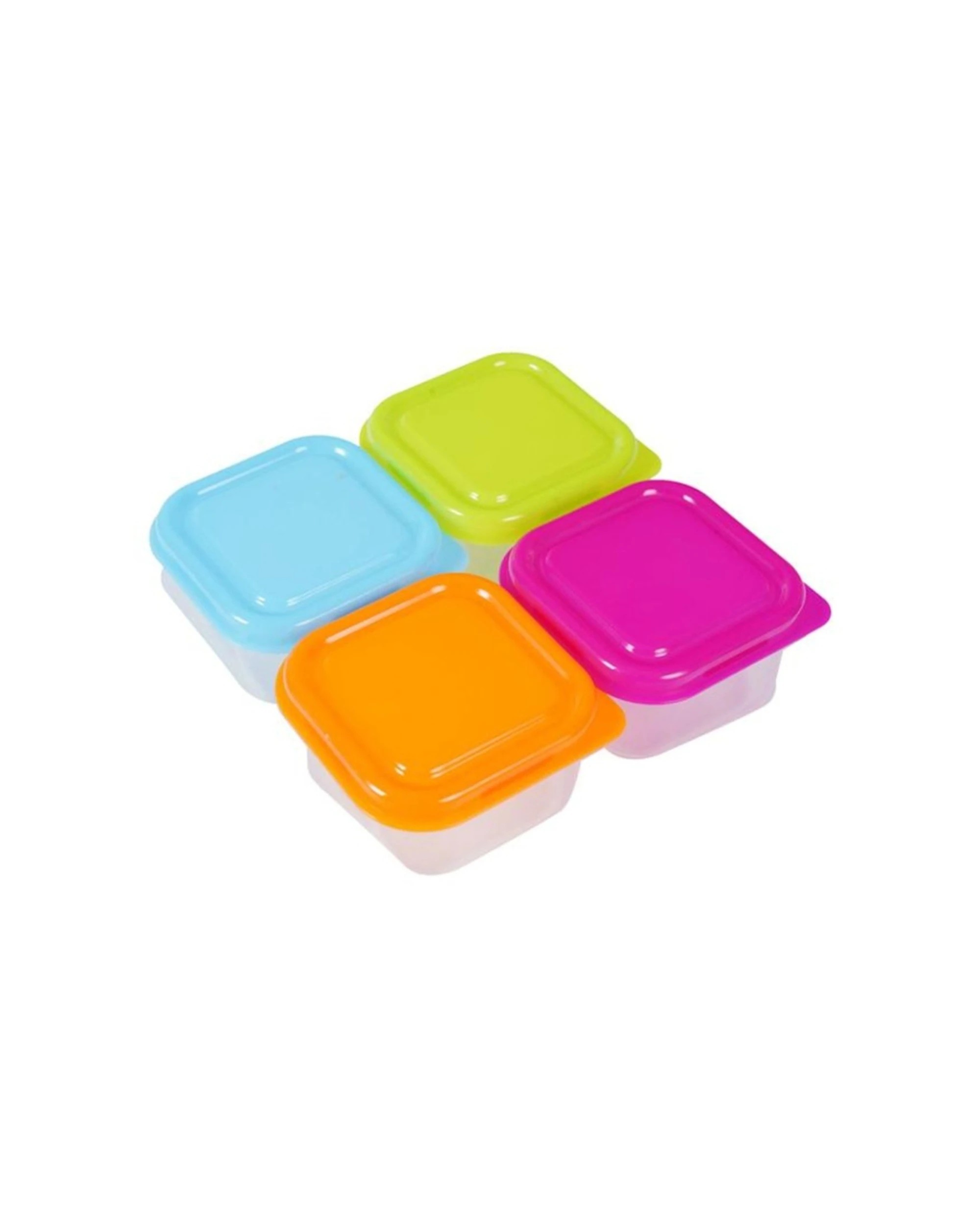 2 Brazco 4pc Mini Plastic Food Storage Containers With Colourful Lids 6.5x5.5x4cm - Multi, 2 of 2