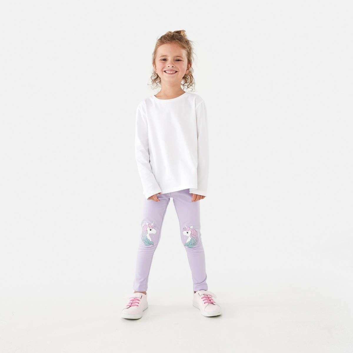 4 Fleecy Lined Leggings Unicorn, 4 of 7