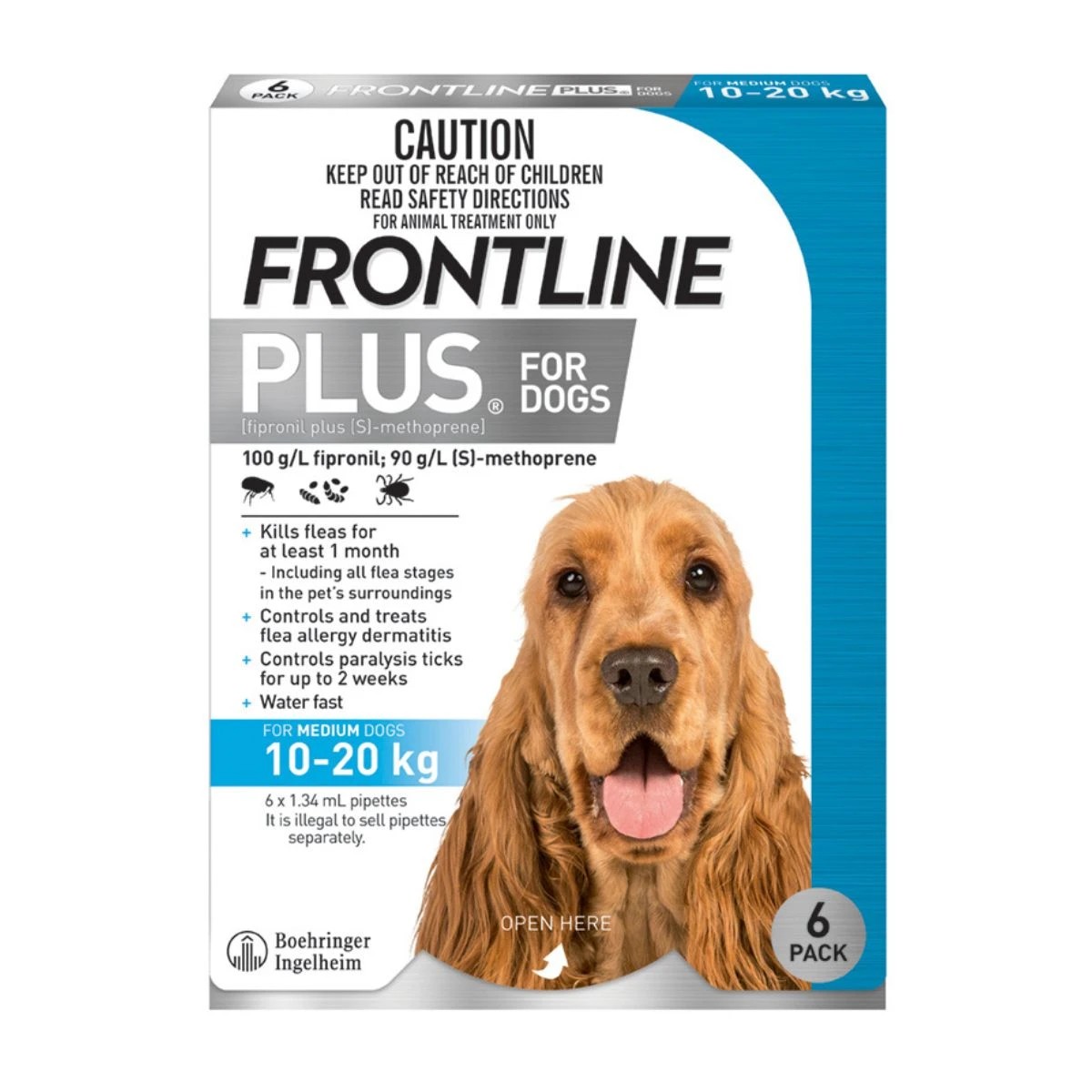 1 Frontline Plus Dog 10-20Kg Med 6'S Wfpdm6 - Blue, 1 of 2