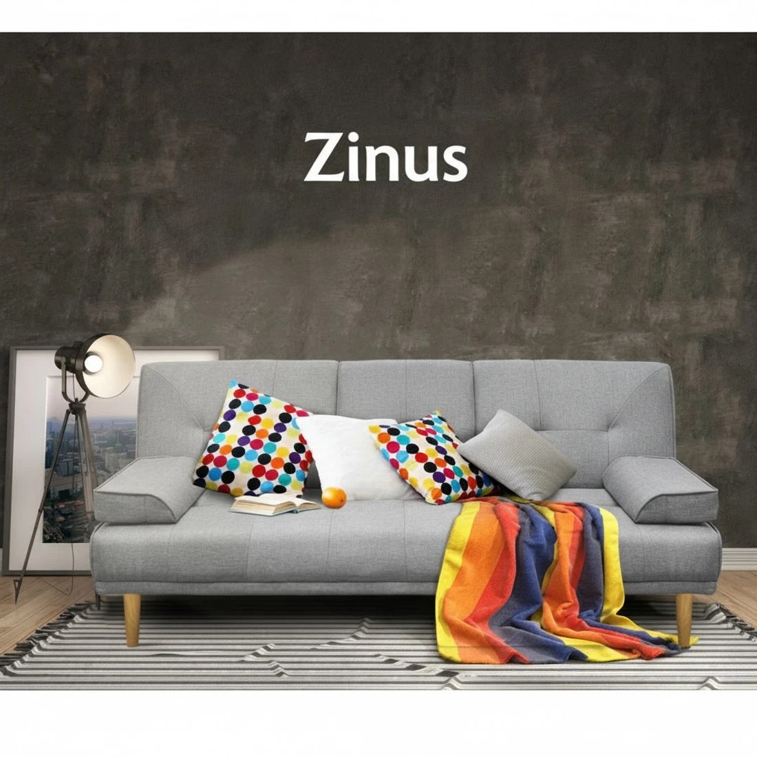 7 Artiss Sofa Bed 188CM  Faux Linen - Grey, 7 of 10