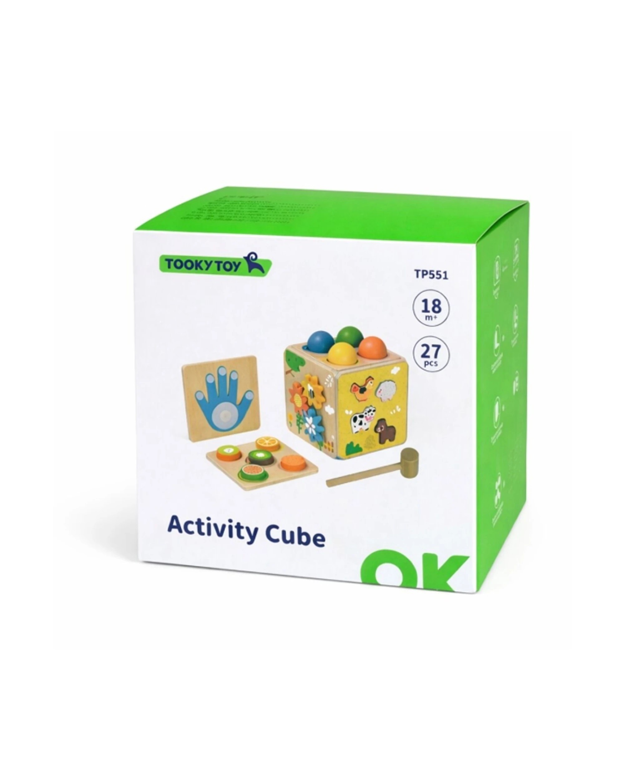 5 Tooky Toy Kids Toddler Activity Cube Wooden Developmental Playset With Felt - Multi, 5 of 5