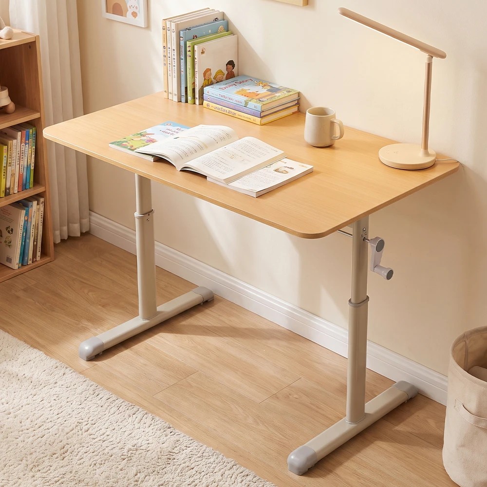 3 PlayPals Kids Desk Hand Crank Adjustable Standing Table 100x60cm - Natural, 3 of 3