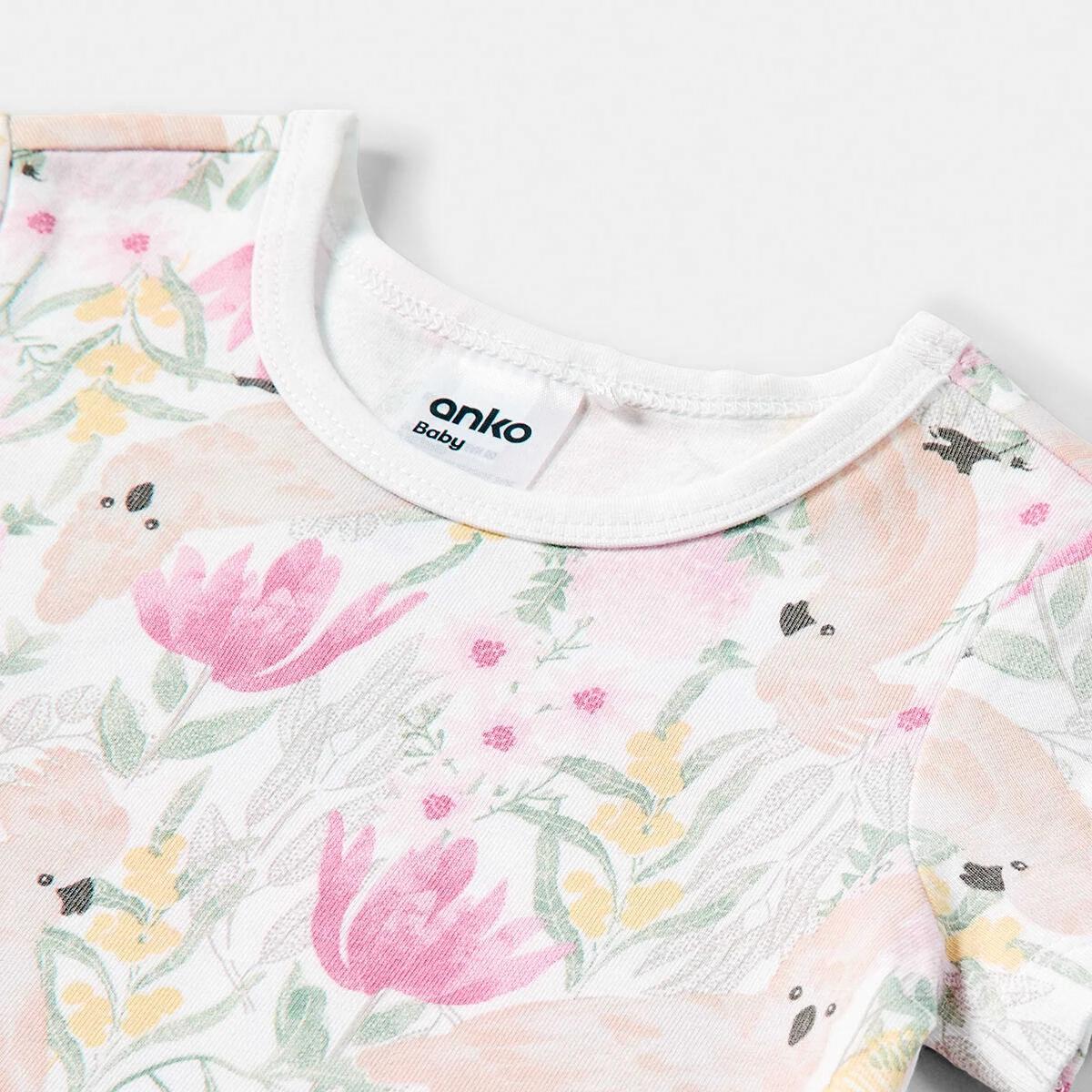 6 3 Pack Short Sleeve Bodysuits Aus Floral, 6 of 8