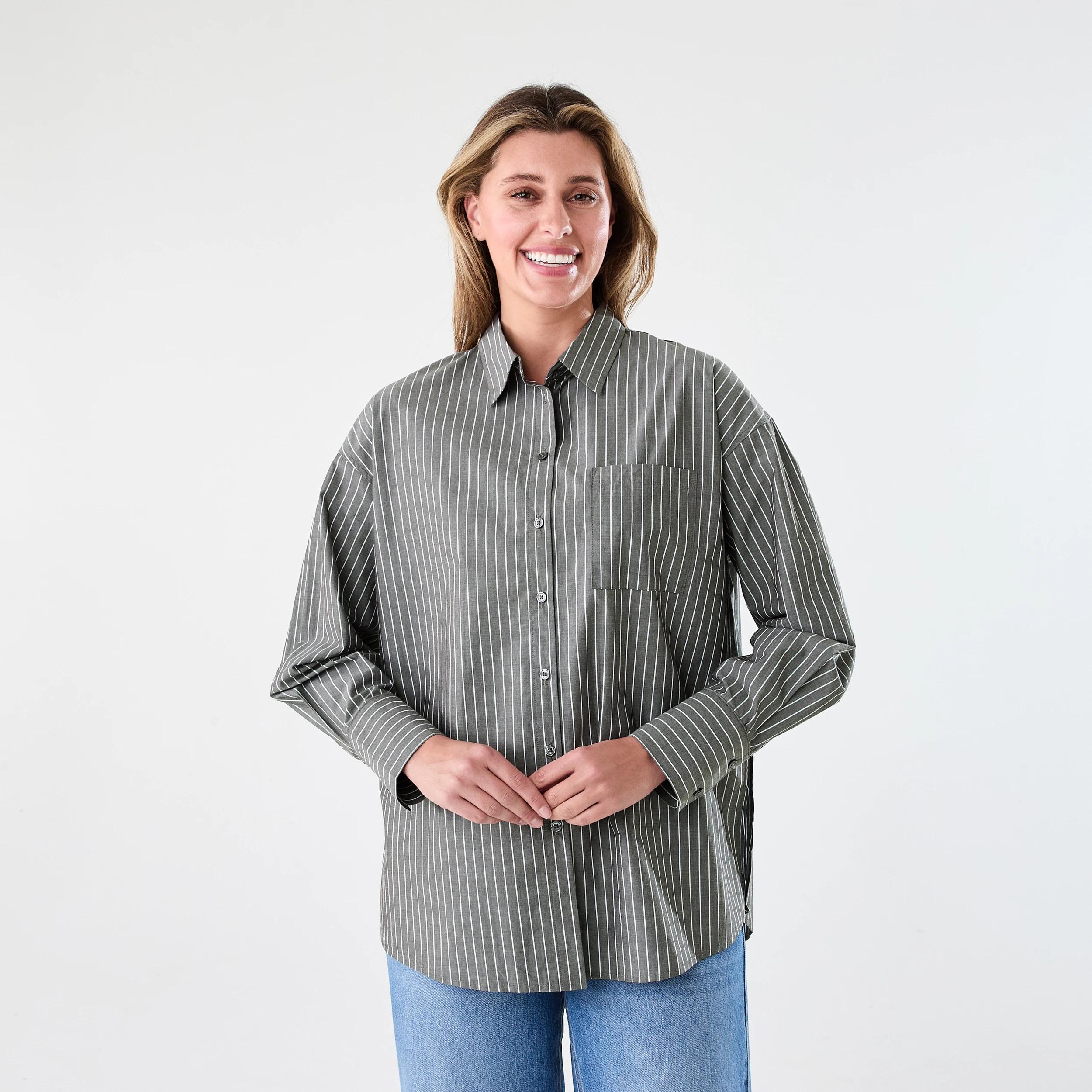 1 Long Sleeve Resort Shirt STRIPE MELTED CHOCOLATE, 1 of 8