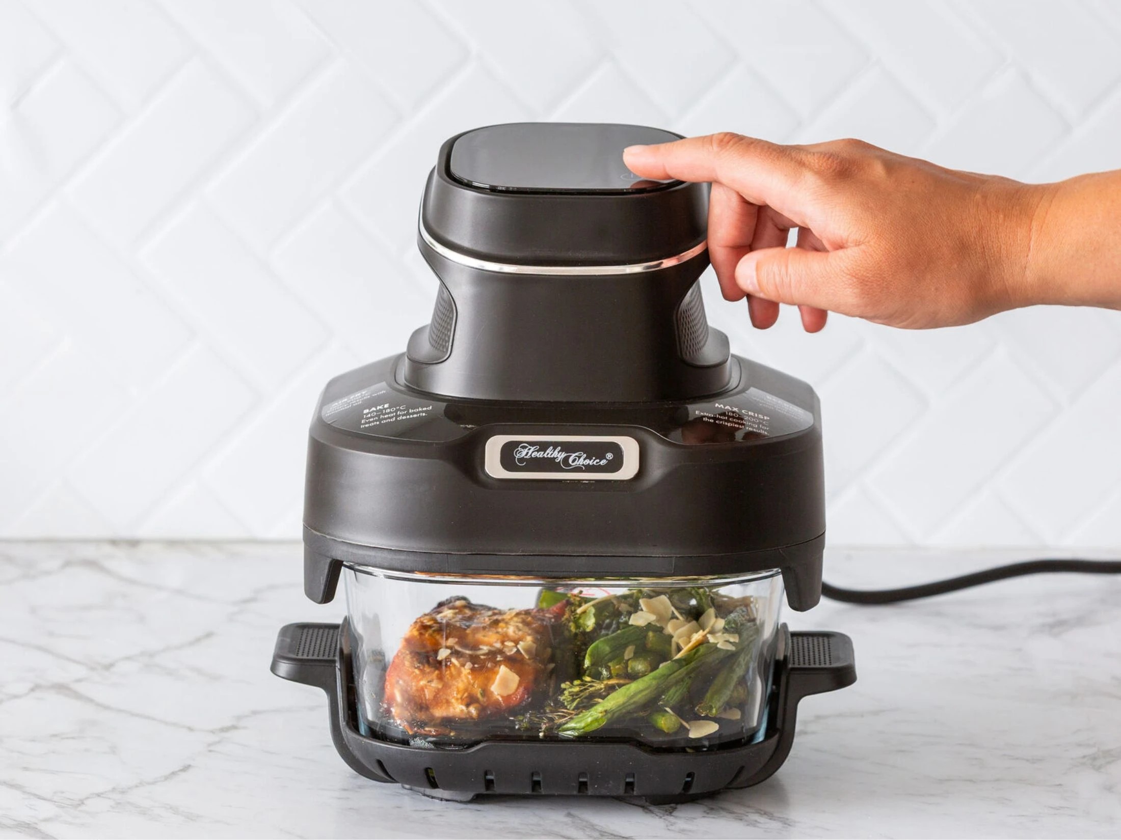 3 Healthy Choice Crisp N Go Air Fryer Dual Glass Bowl 4.5L + 2L 1400-1600 Watts, 3 of 7