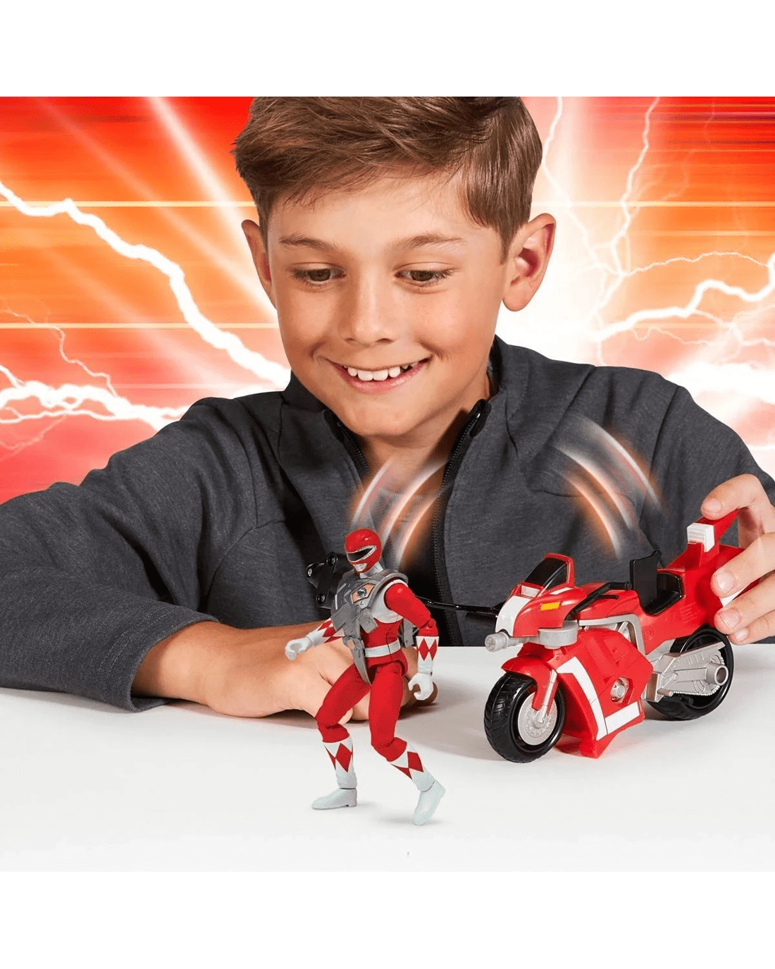 4 Mighty Morphin Power Rangers Re-Ignition Tyrannosaurus Battle Bike with Red Ranger, 4 of 5