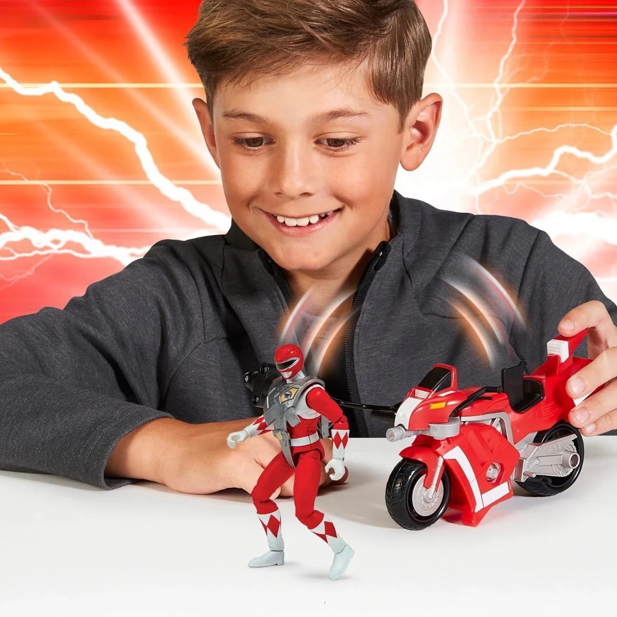 4 Mighty Morphin Power Rangers Re-Ignition Tyrannosaurus Battle Bike with Red Ranger, 4 of 5