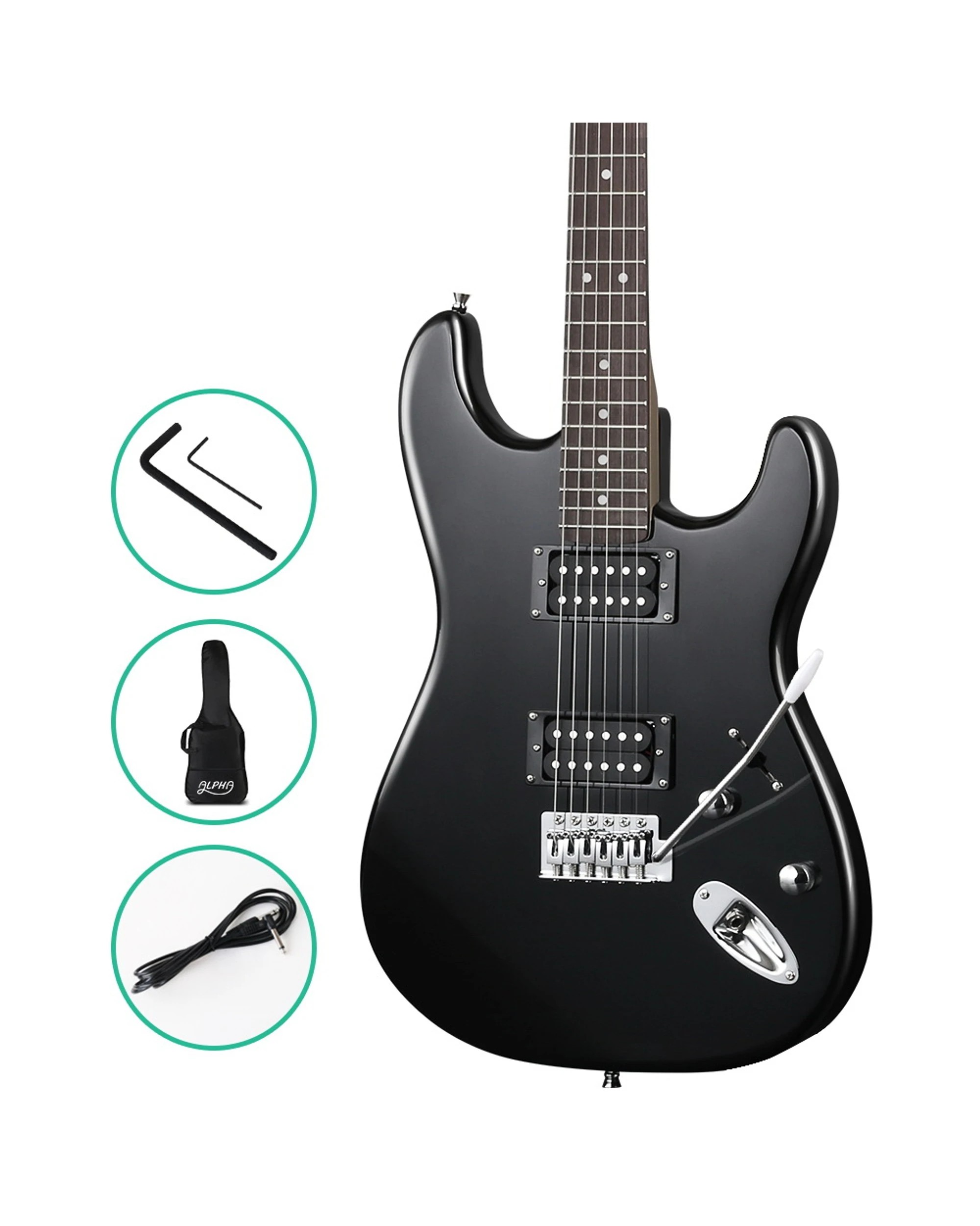 1 Alpha 41 Inch Electirc Guitar Humbucker Pickup Switch Full Size - Black, 1 of 5