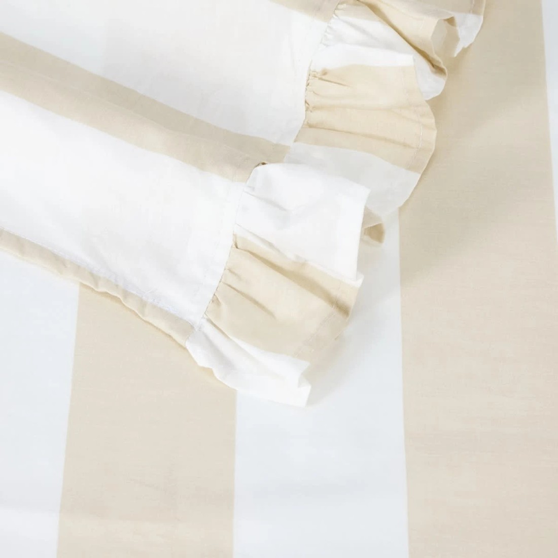 4 250 Thread Count Ruffle Cotton Sheet Set - Queen Bed, Sand, 4 of 7