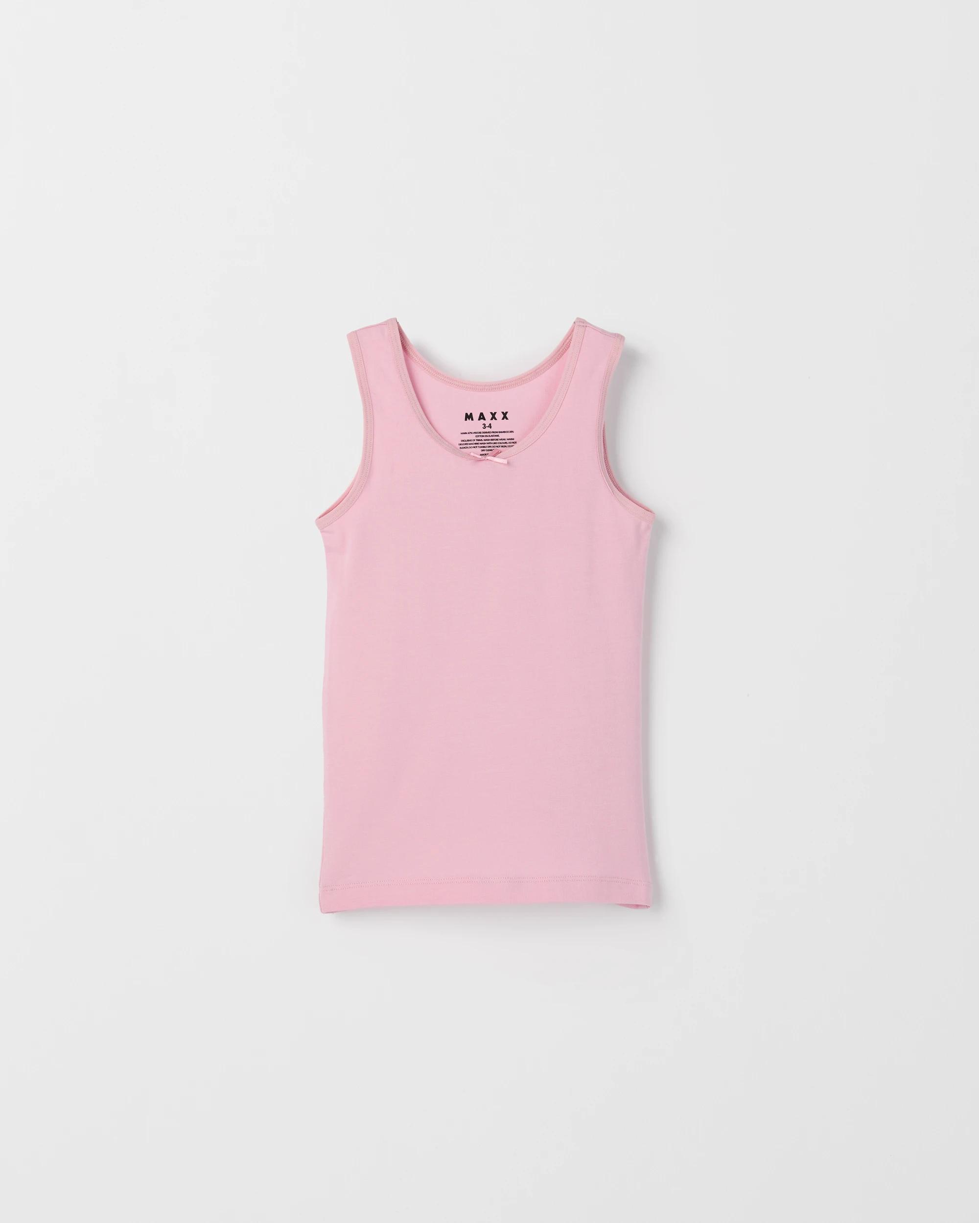 3 Maxx Bamboo Rich 3 Pack Girls Vests STRAWBERRY, 3 of 5