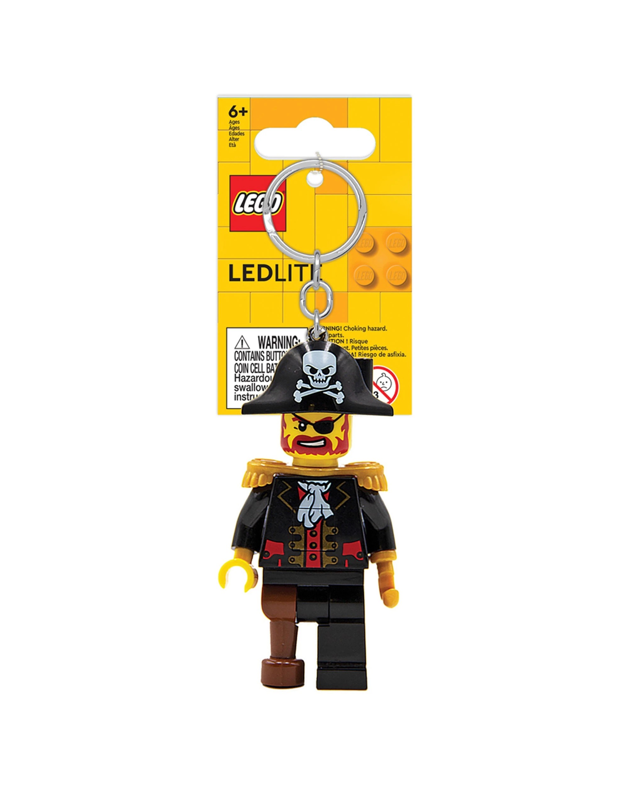 1 LEGO Kids Captain Brickbeard Key Light Minifigure Keychain Bag Keyring - Multi, 1 of 5