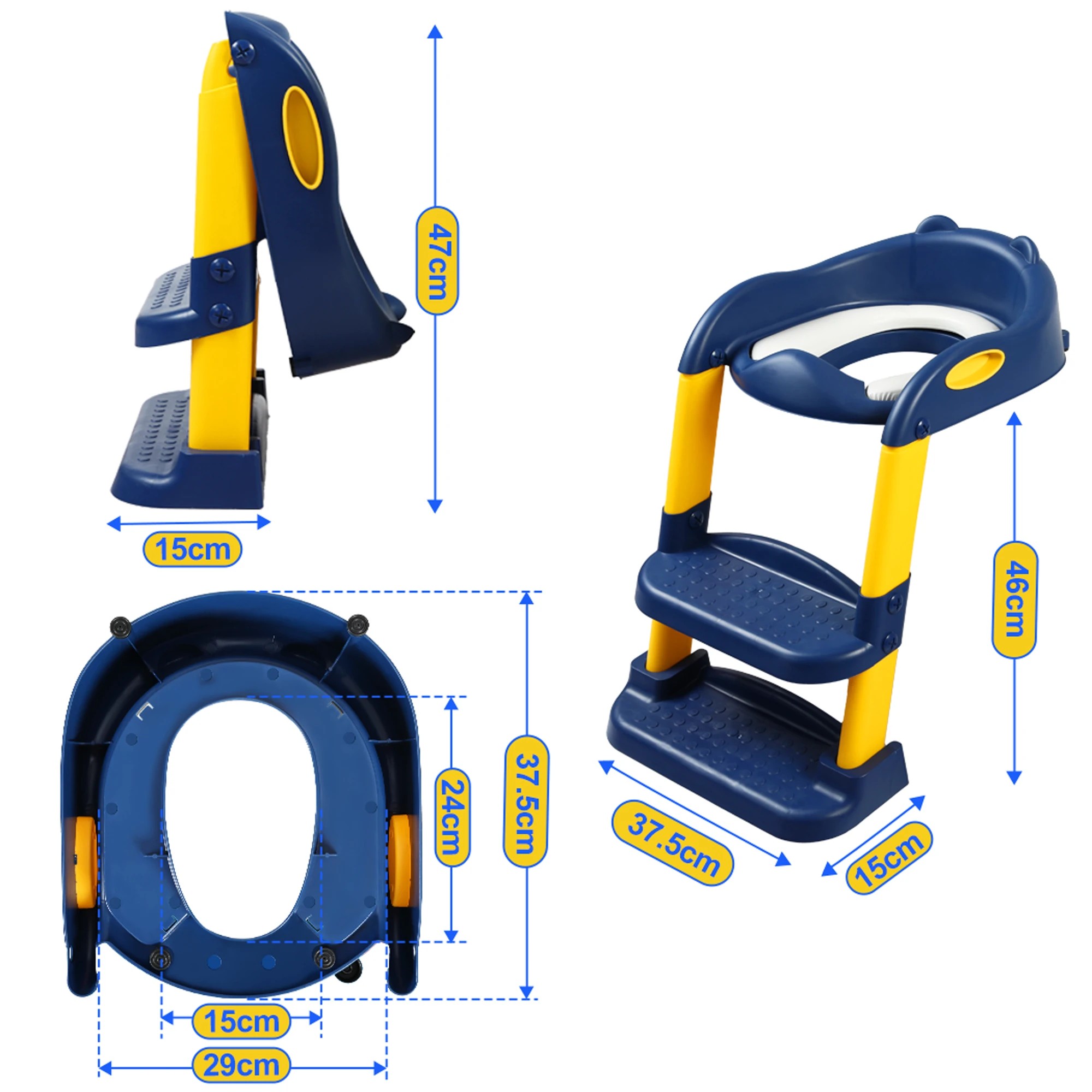 3 Bopeep Kids Toilet Training Ladder - Blue, 3 of 6