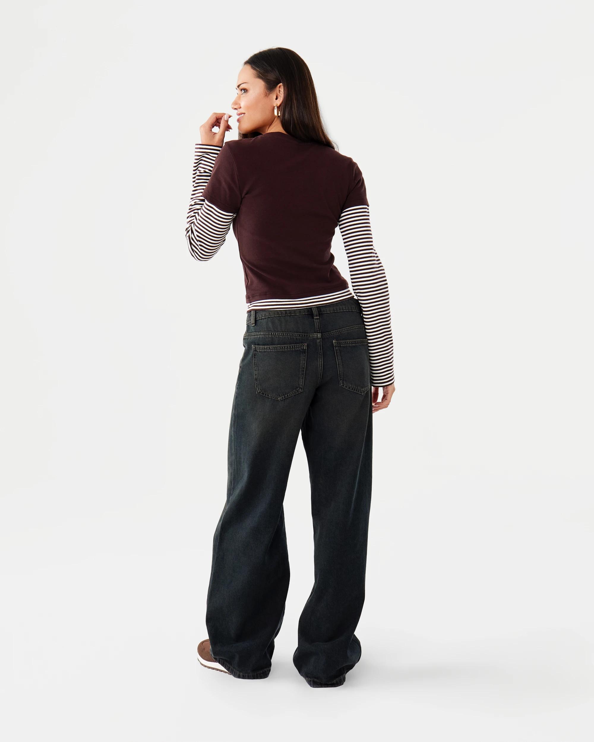 4 Long Sleeve Double Layer Top Choc Plum, 4 of 8