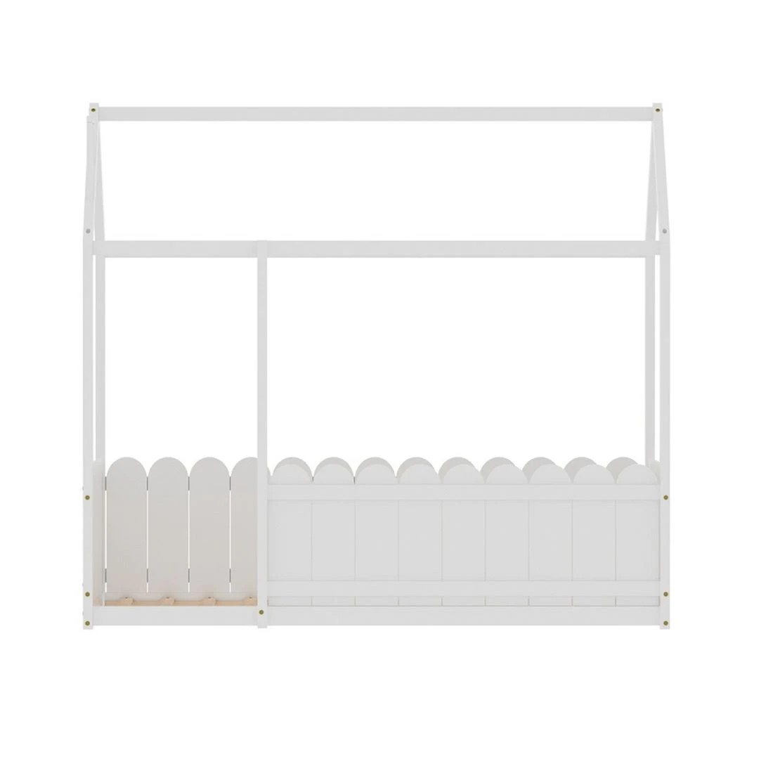 4 Artiss Bed Frame Wooden Kids House Single Frame
 - white, 4 of 7
