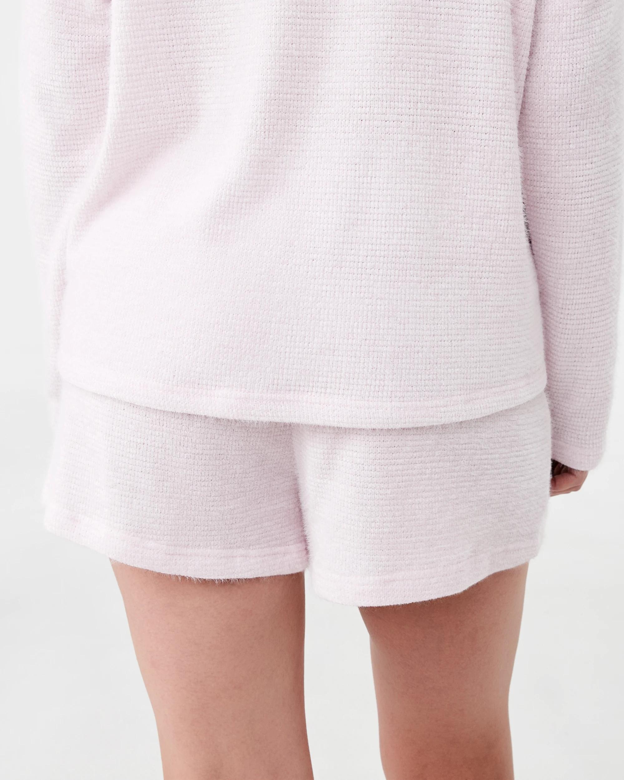 3 Plush Waffle Lounge Shorts Bllet Pink, 3 of 6