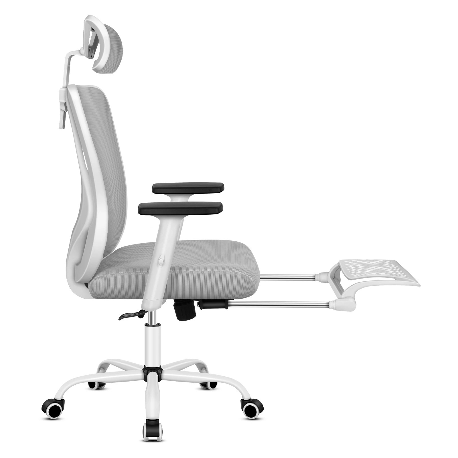9 Alfordson Office Chair Mesh Ergonomic Executive Seat Work Computer Gaming - Grey White, 9 of 10