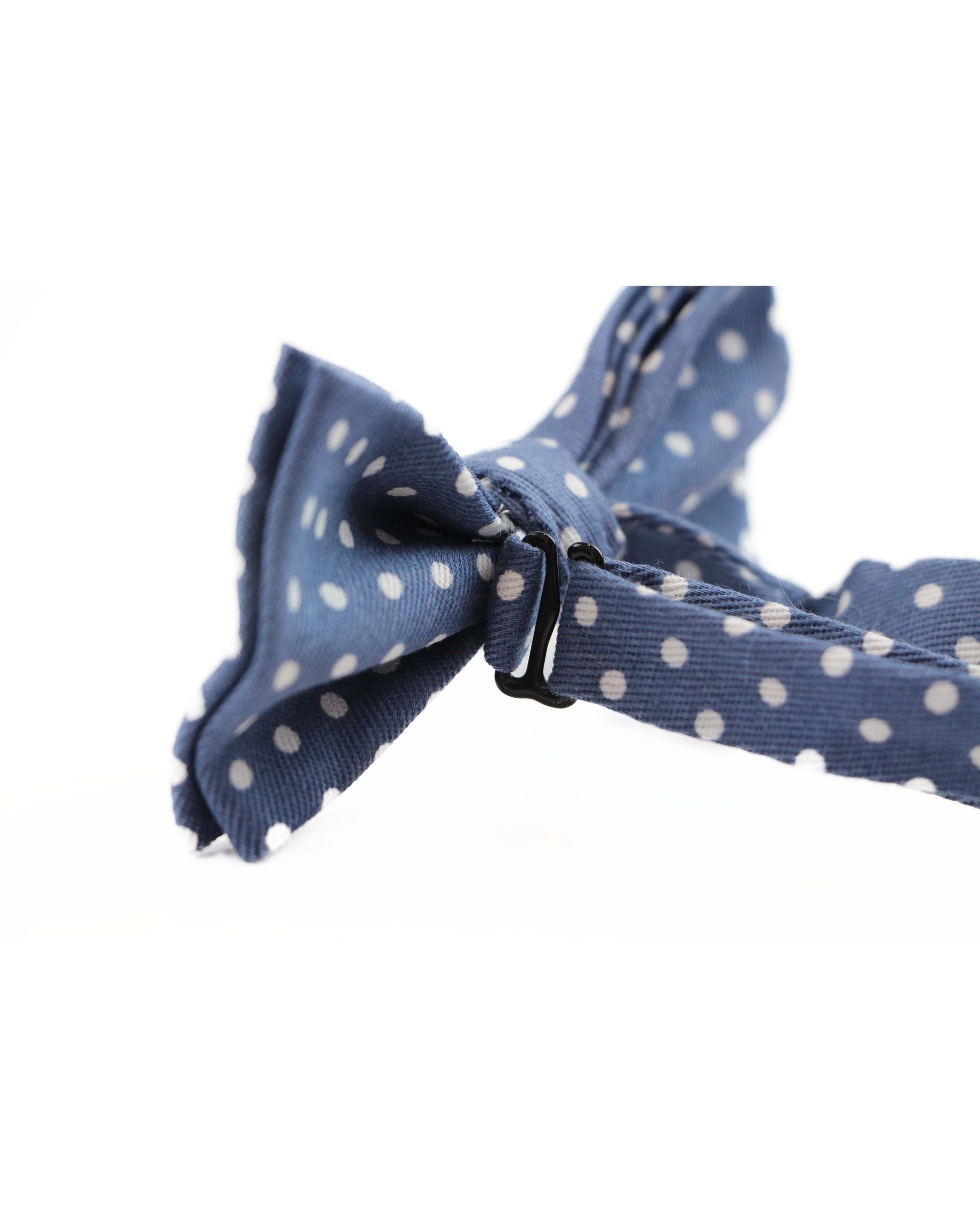 2 Zasel Mens Blue Grey & White Cord Polka Dot Patterned Bow Tie - Multi, 2 of 4