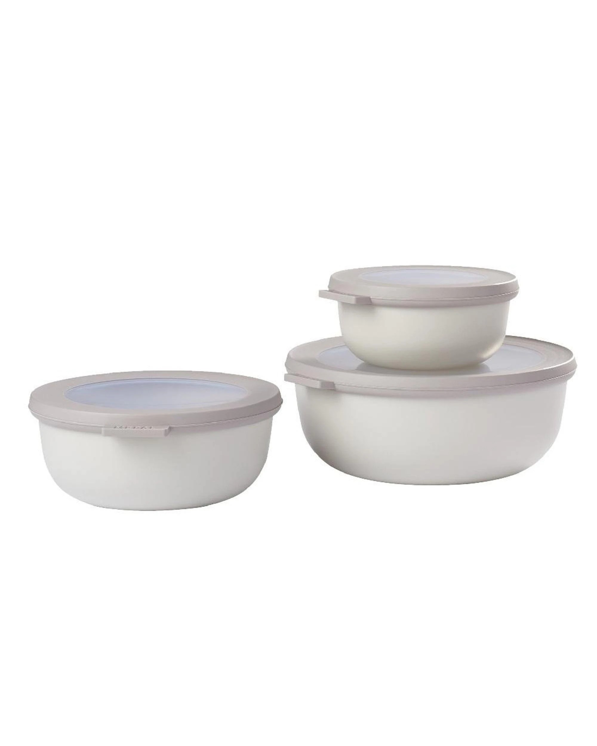 1 Mepal Cirqula Round Bowl Small 3 Piece Set Multi Storage Nordic White, 1 of 5