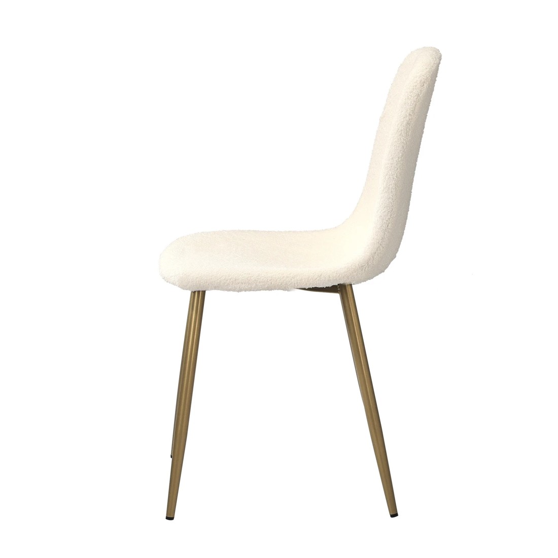 9 Oikiture 2x Dining Chairs Kitchen Accent Chair Lounge Sherpa Gold Metal Legs
 - White, 9 of 10