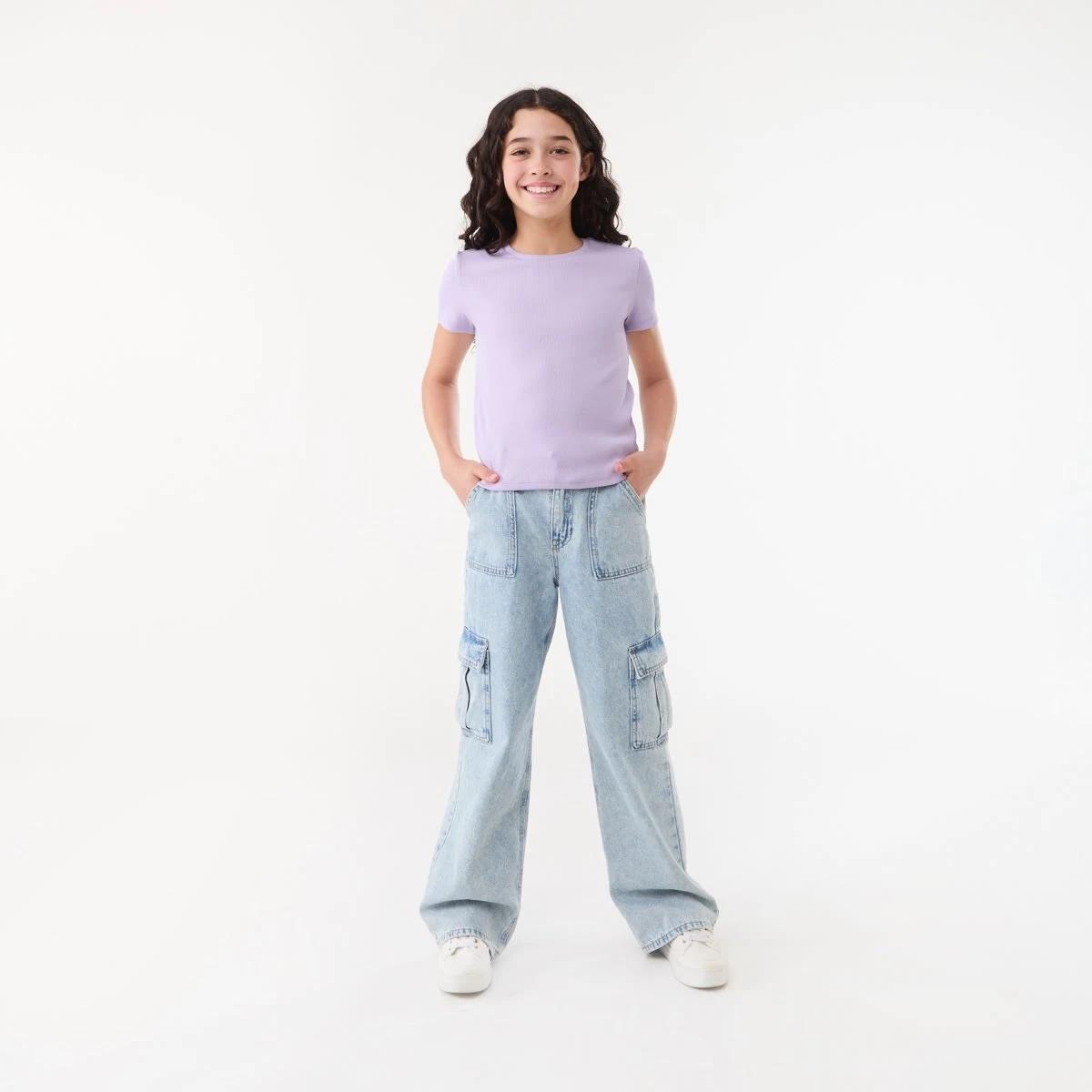 5 Short Sleeve Rib Top PASTEL LILAC, 5 of 6