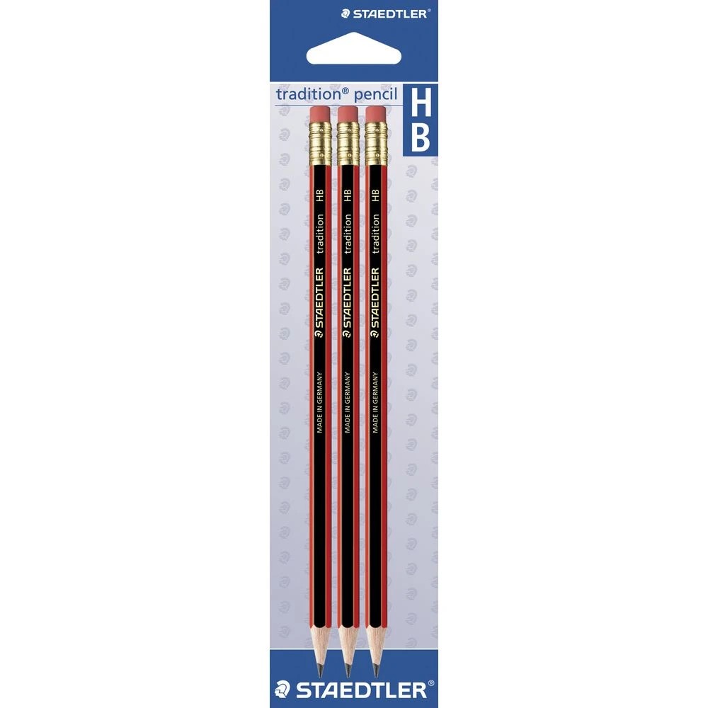 2 Staedtler Tradition Eraser Tip Graphite Pencils HB 3 Pack, 2 of 7