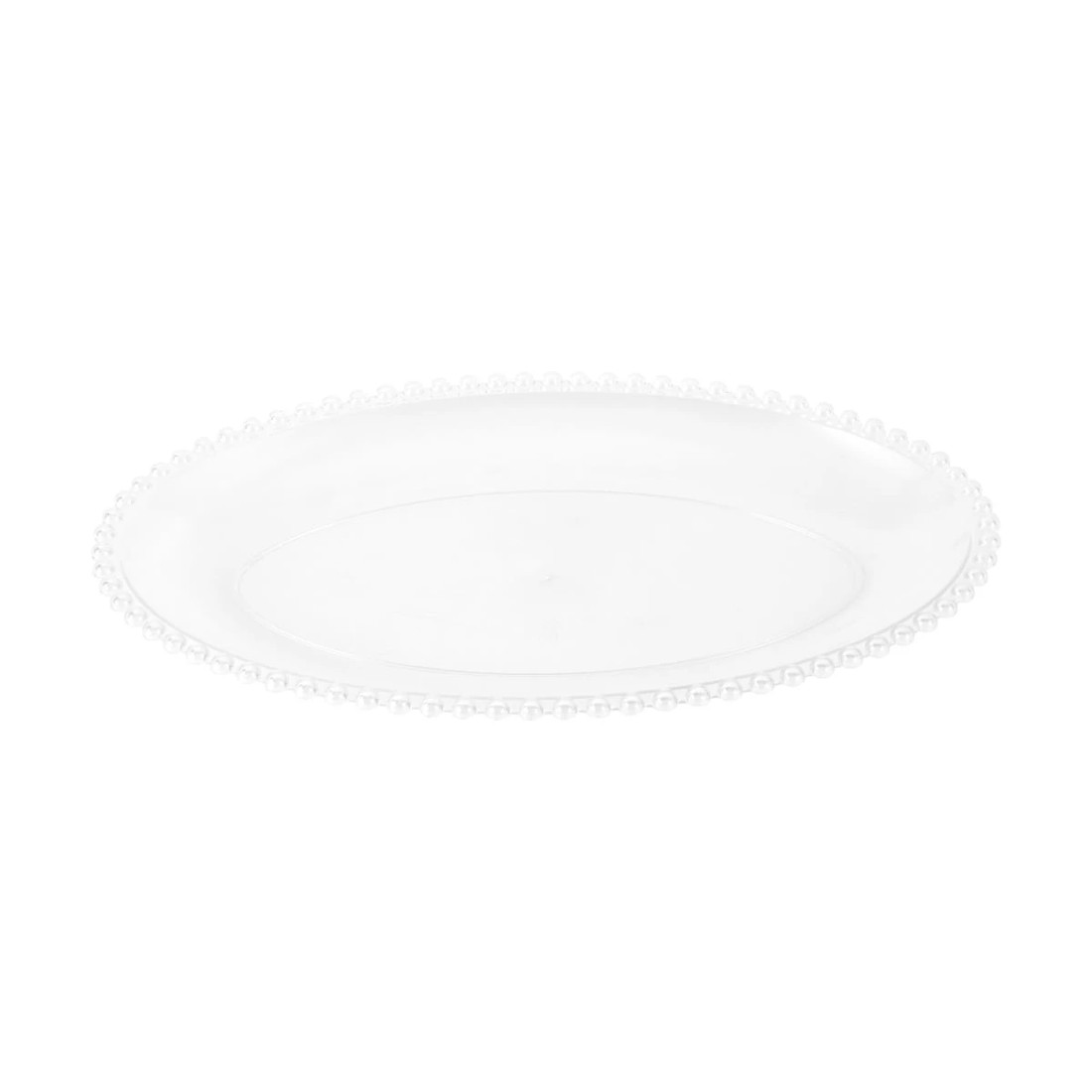 1 Reusable Beaded Trim Oval Serving Platter, 1 of 3
