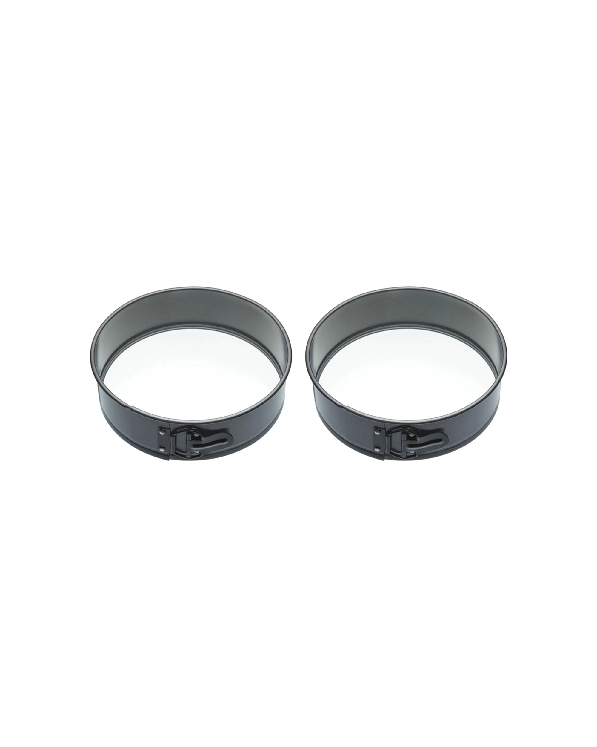 1 Mastercraft 2x 25cm Springform Non-Stick Round Glass Base Cake Pan - Black, 1 of 2