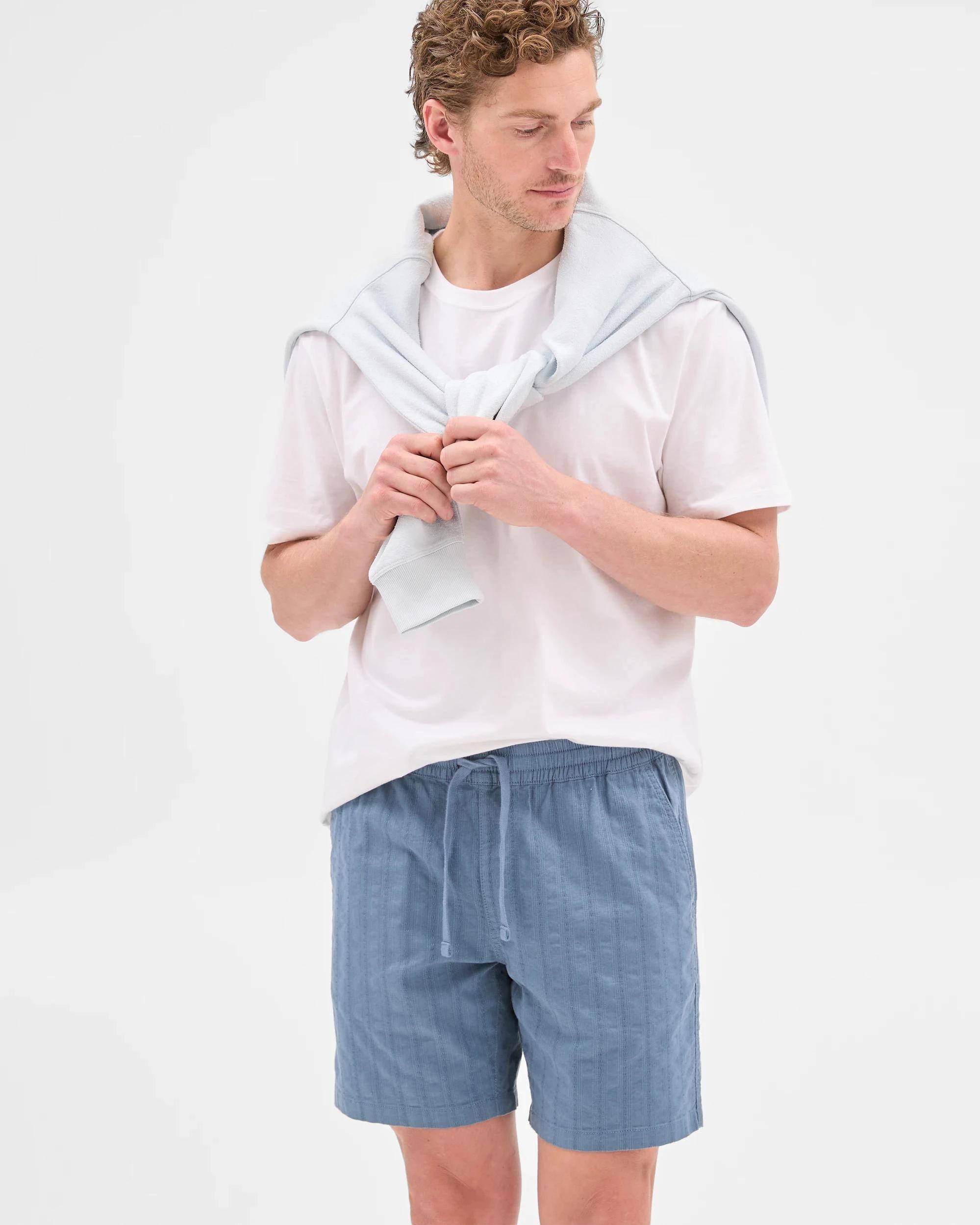 1 Target Australian Cotton Textured Stripe Shorts BLUE, 1 of 4