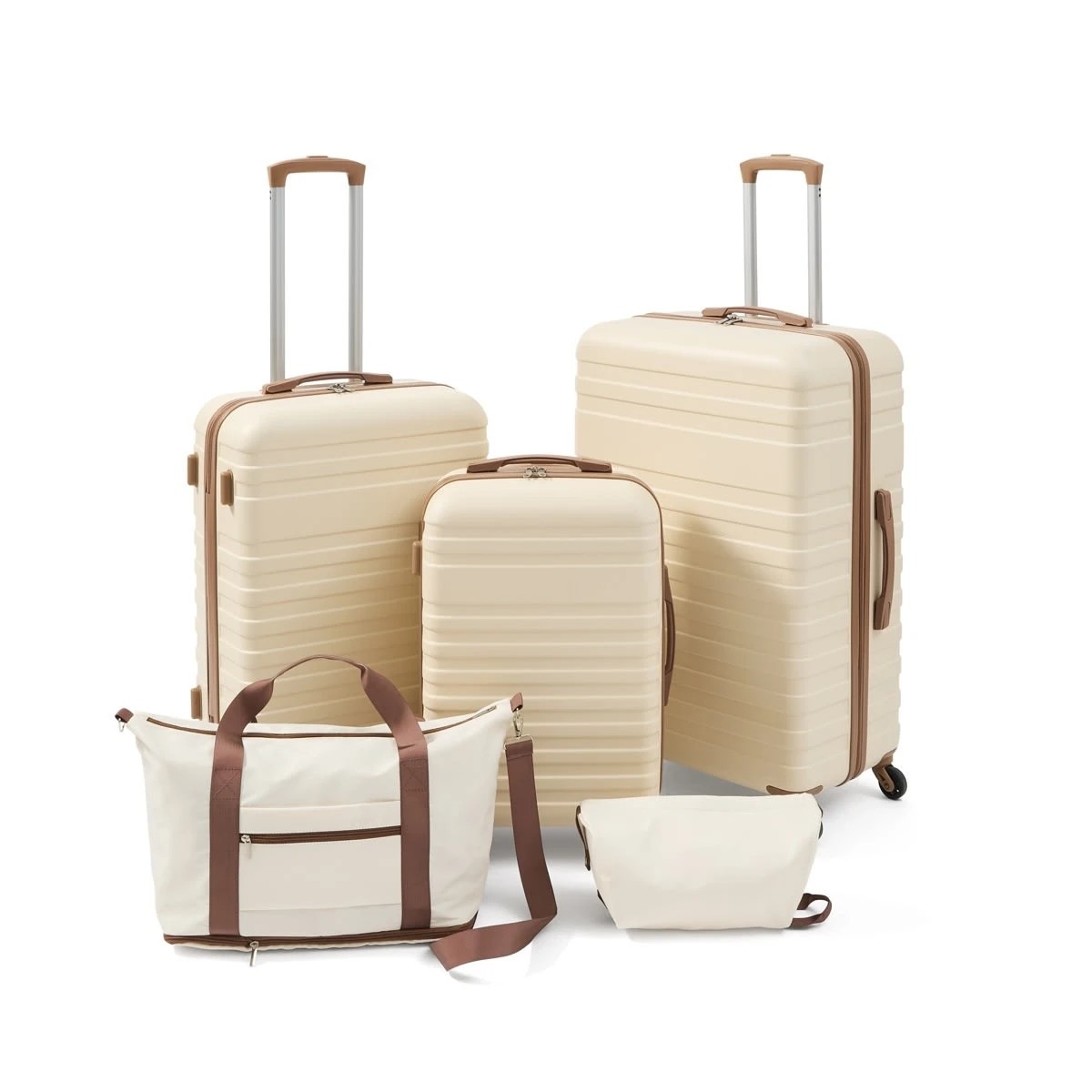 2 5 Piece Luggage Set - Beige, 2 of 10