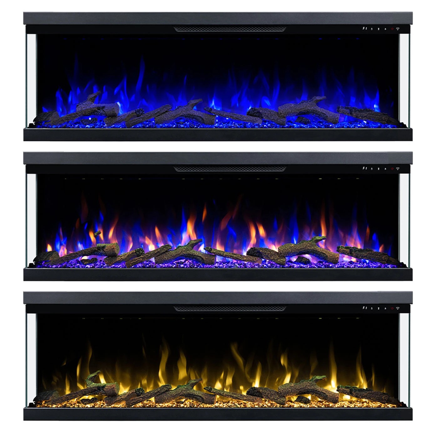 3 Moda Living Aspen 60 inch 3-Sided Electric Fireplace - Black, 3 of 7