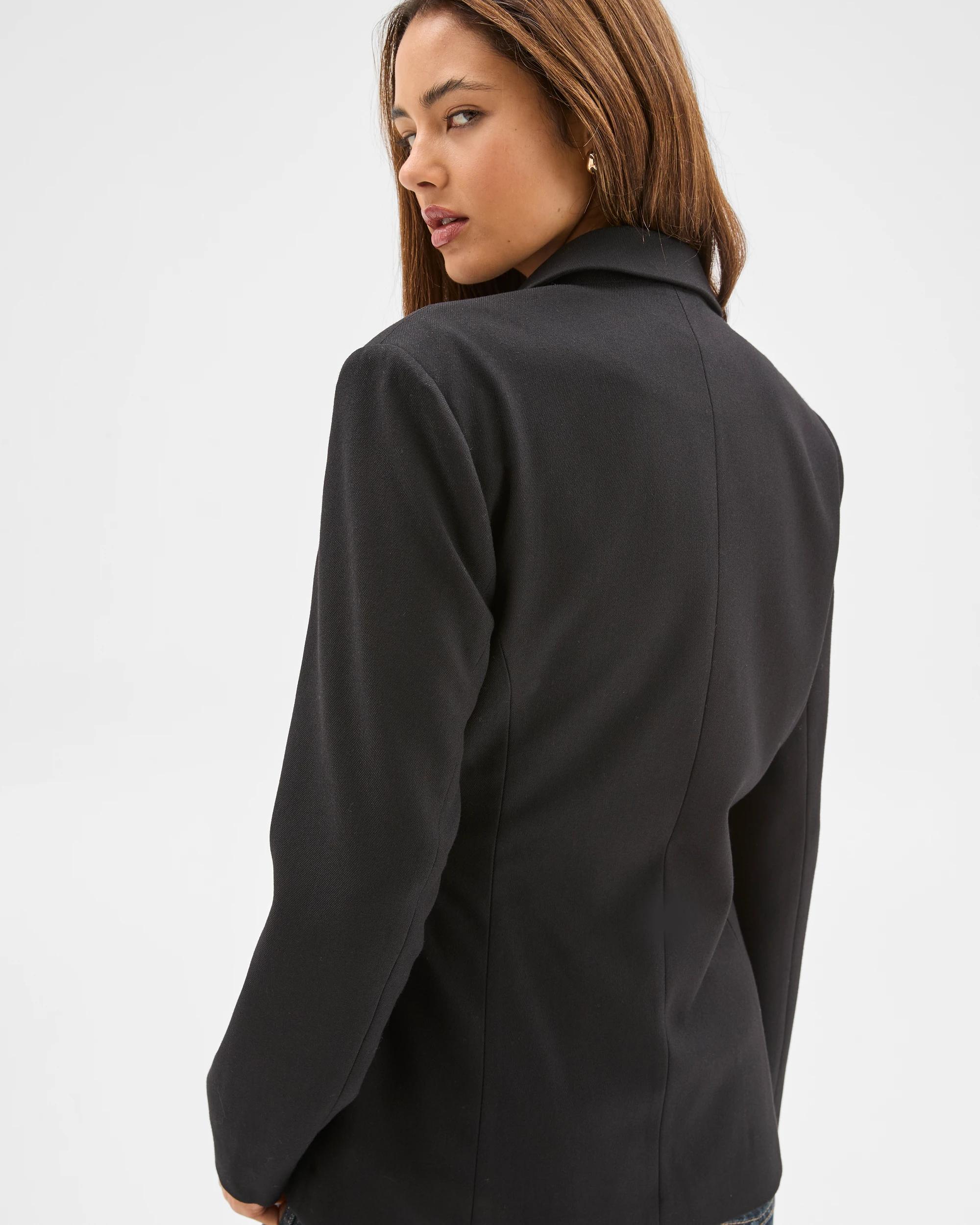 7 Lily Loves Wrap Tie Detail Blazer BLACK, 7 of 7