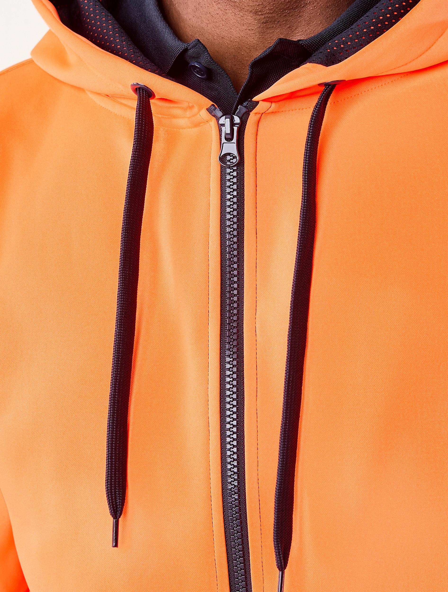 5 Workwear Hi-Visibility Zip Through Hoodie Orange, 5 of 6