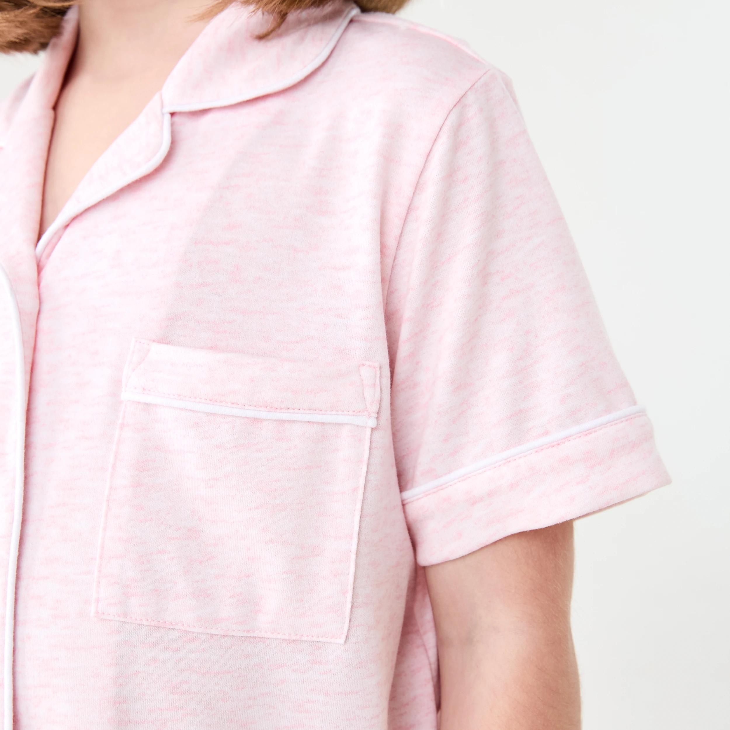 5 Short Sleeve Button Down Pyjama Set BABY PINK MARLE, 5 of 8