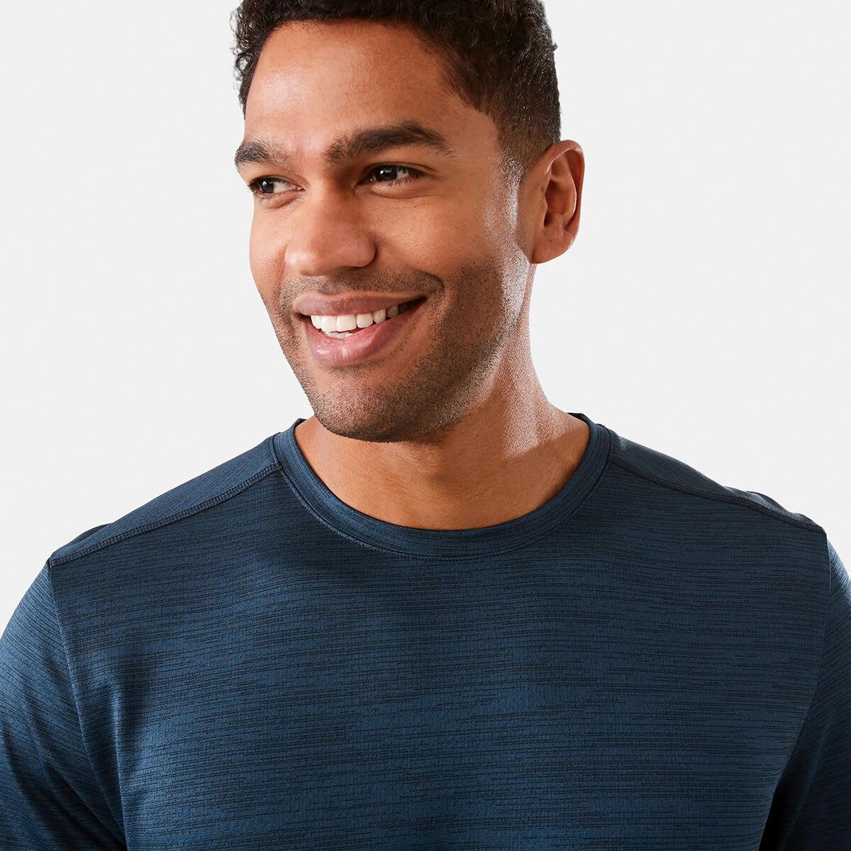 4 Active Mens Crew Neck Cationic T-shirt NAVY BLACK ACT CREW CATIONIC TEE, 4 of 6