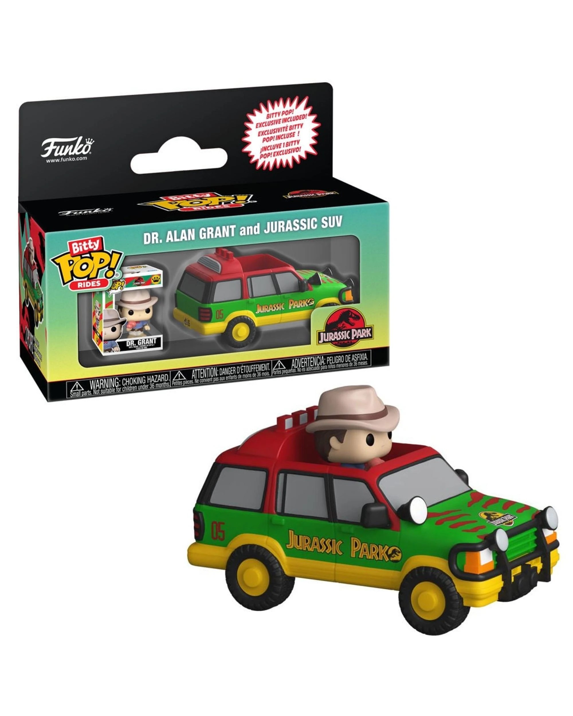 1 Jurassic Park Dr Alan Grant and Jurassic SUV Bitty POP! Rides Funko POP! Vinyl, 1 of 4