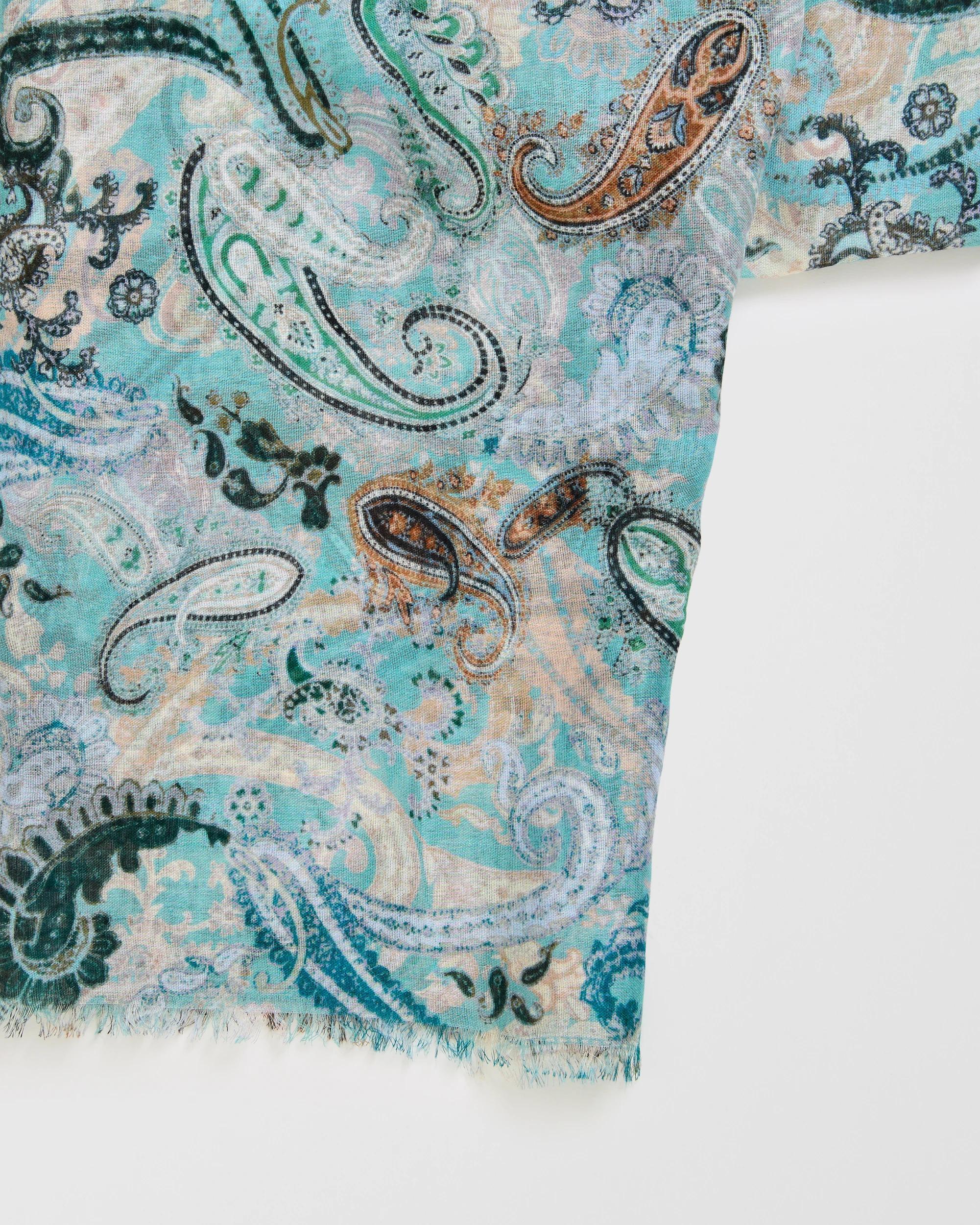 2 Target Lightweight Printed Scarf PAISLEY TEAL, 2 of 2