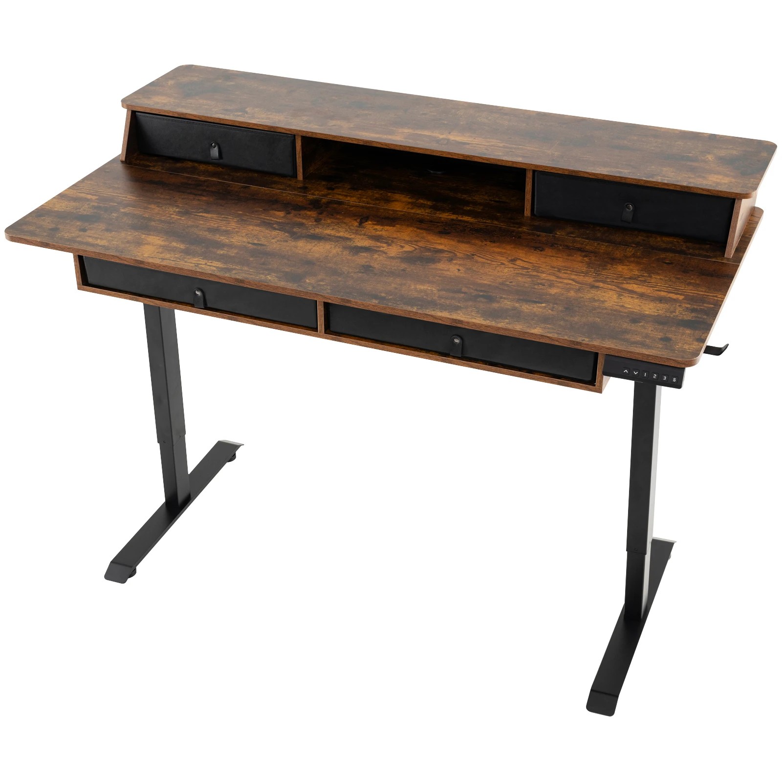 6 Costway 140cm Electric Standing Desk Height Adjustable Stand Up Desk Home Office - Brown, 6 of 6