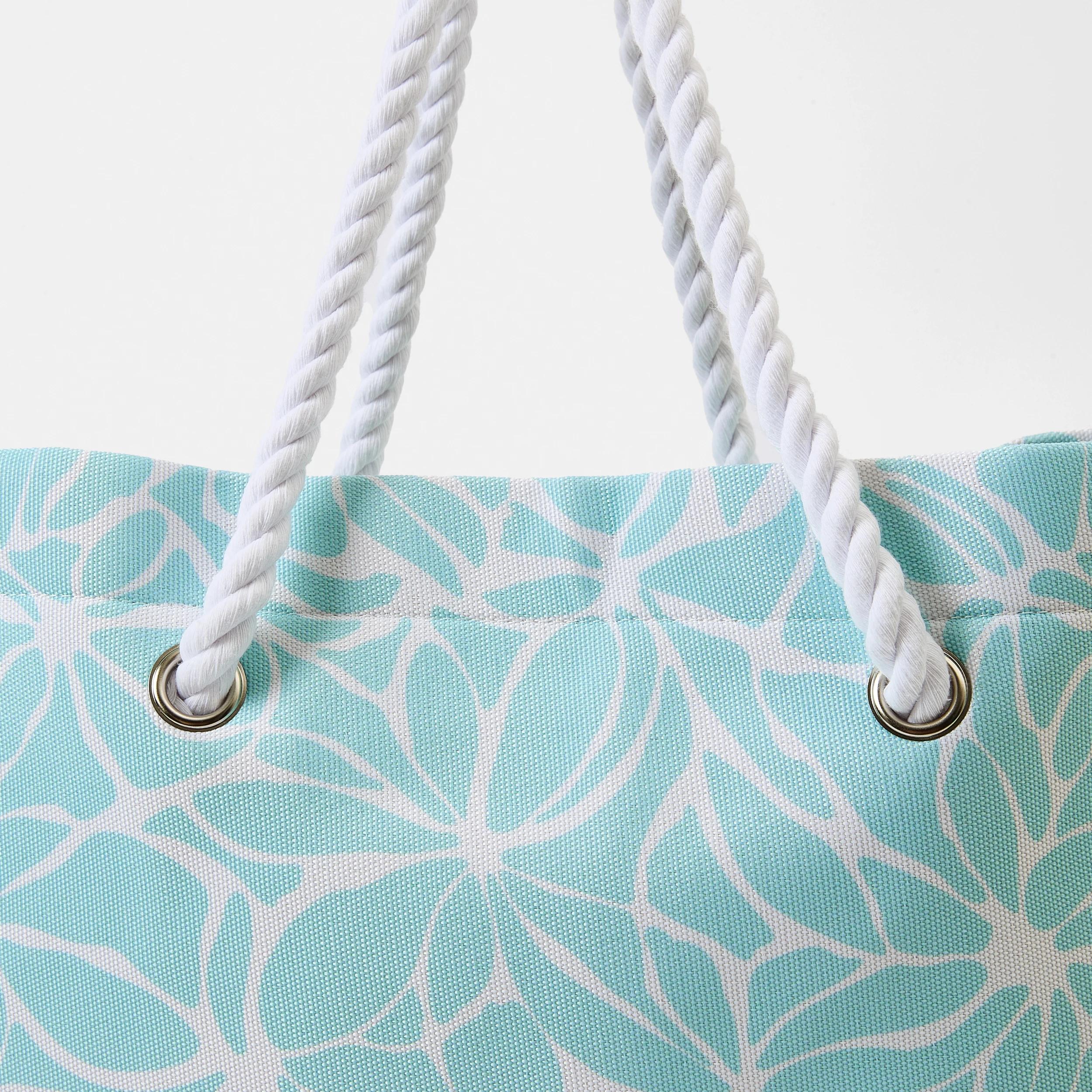 3 Rope Canvas Beach Bag Brkn Flr, 3 of 5