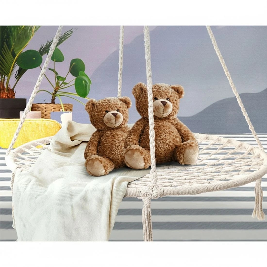 3 Gardeon Hammock Chair Outdoor Tree Swing Nest Web Hanging Seat 100cm - Beige, 3 of 7