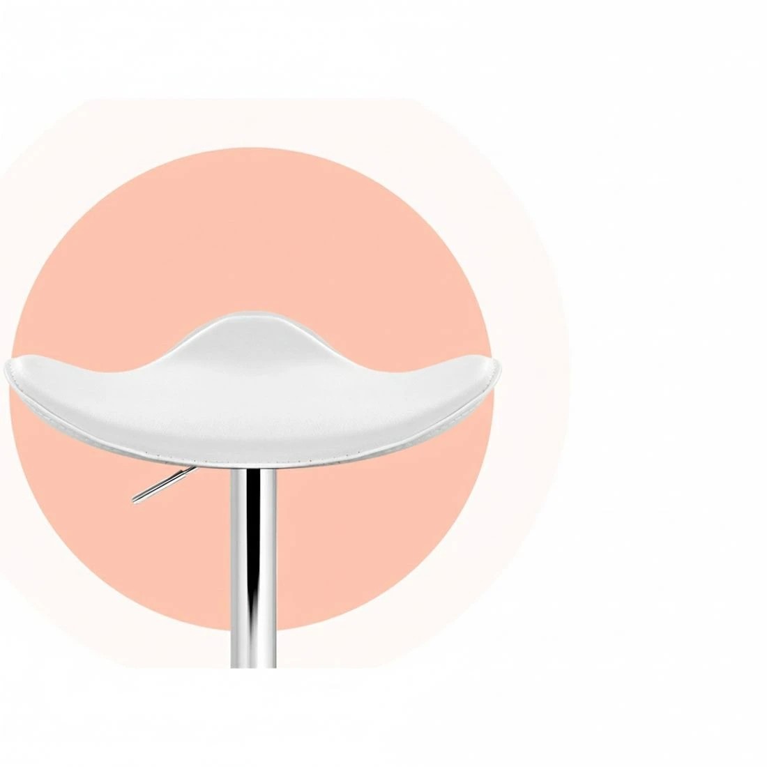 4 Artiss 4x Bar Stools Leather Gas Lift Chair - White, 4 of 4