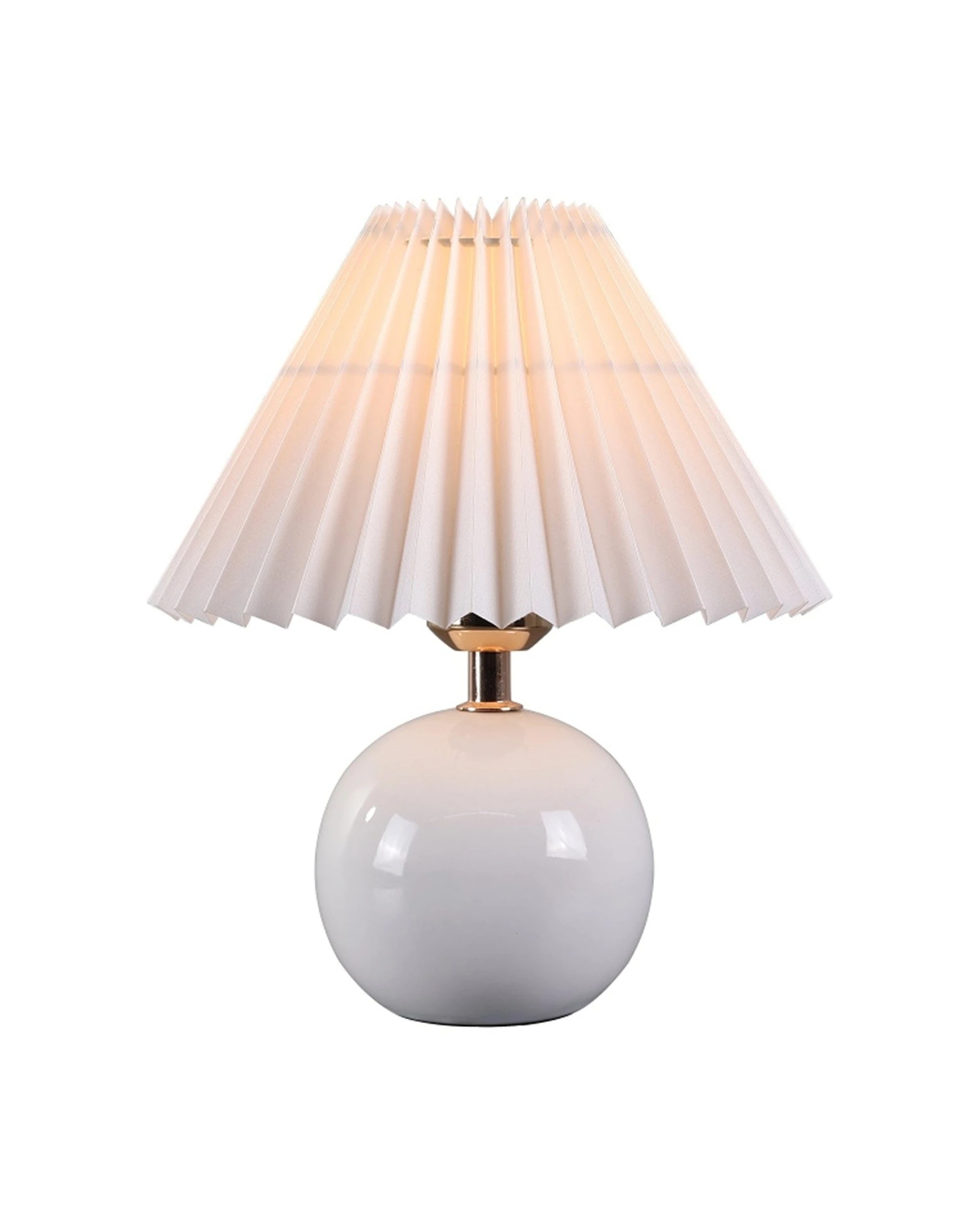 Lexi Lighting Orbelle Table Lamp Ceramic Base Fabric Shade 28cm - White ...