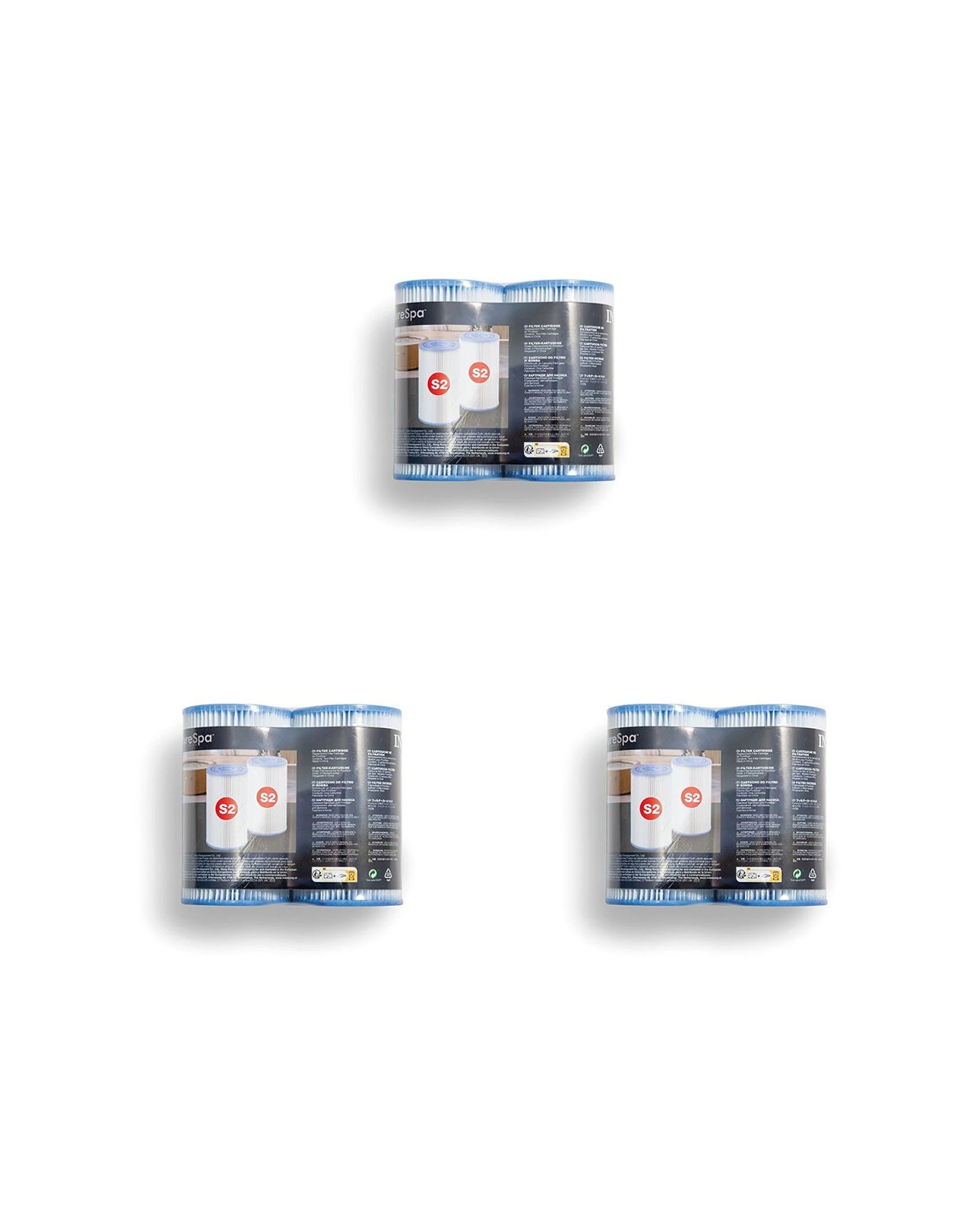 1 6pc Intex Filter Cartridge S2 For Spa Shrink Wrap W/ Litho Twin Pack - White, 1 of 5