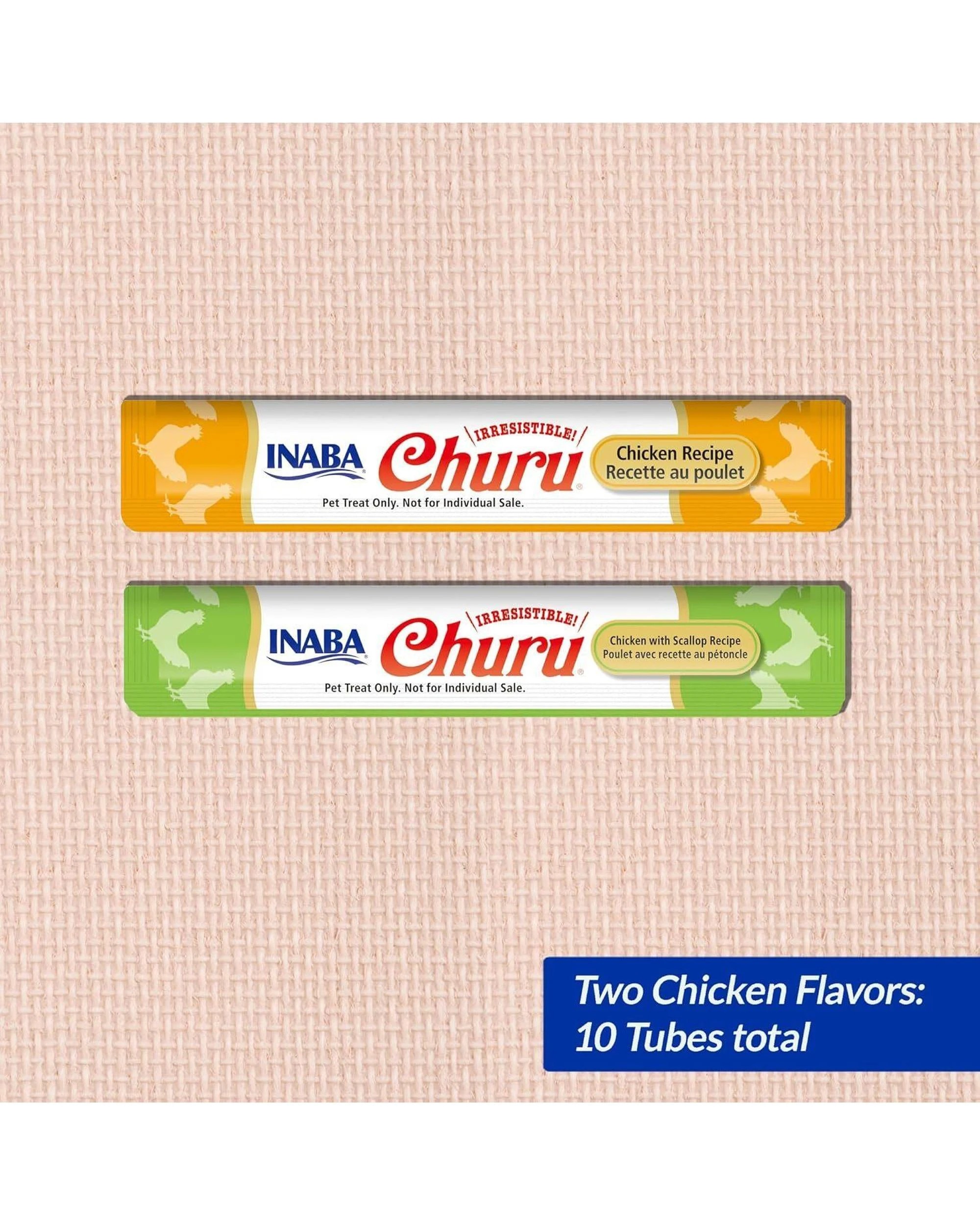 3 Inaba Churu Puree Lickable Cat Treat Chicken & Chicken with Scallop 10 x 0.5oz, 3 of 9