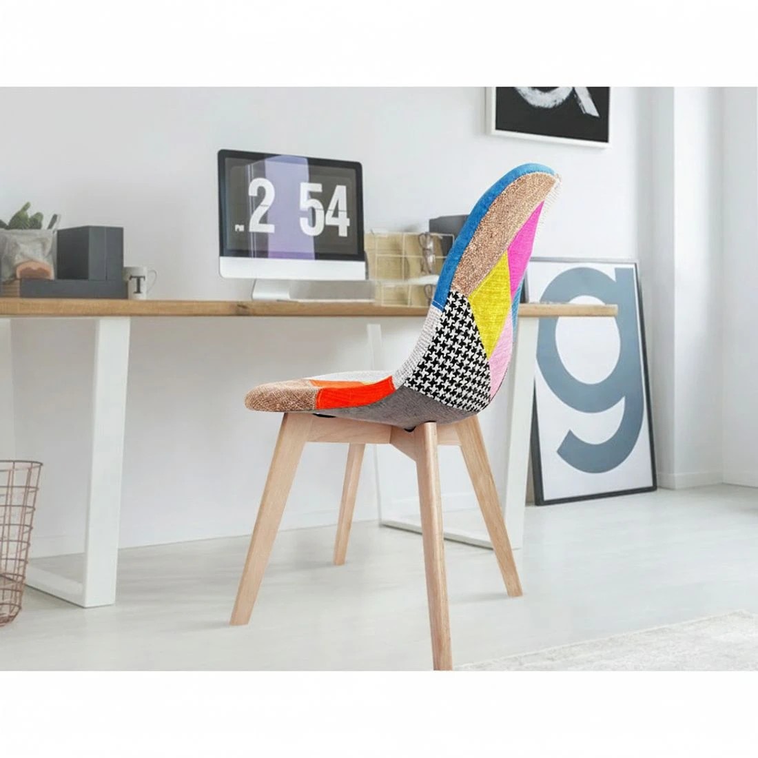 4 Artiss Dining Chairs Set of 4 Fabric Retro Replica DSW - Multi, 4 of 6