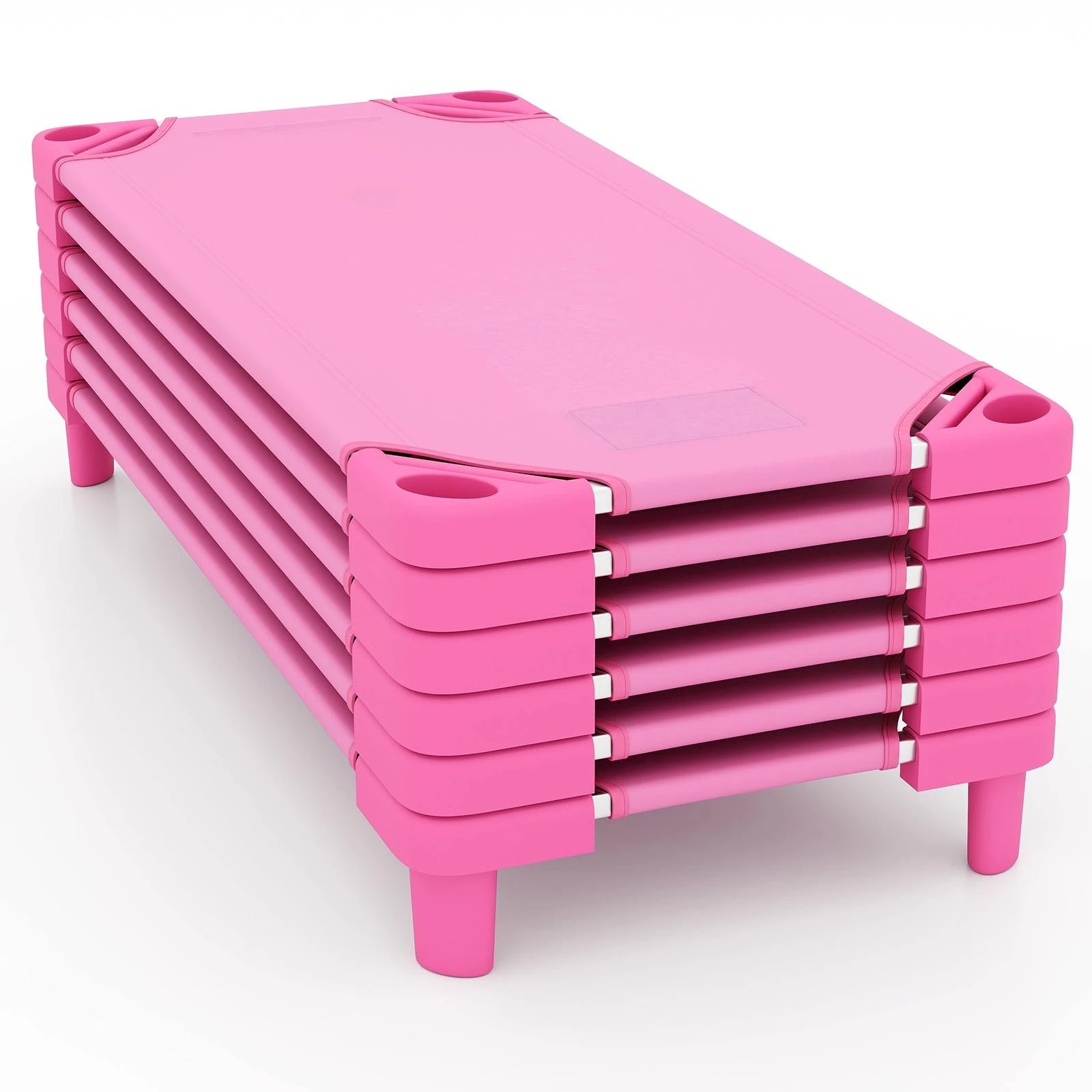 1 Costway 1.3m 6PCS Stackable Daycare Cot Kids Sleeping Bed, 1 of 1