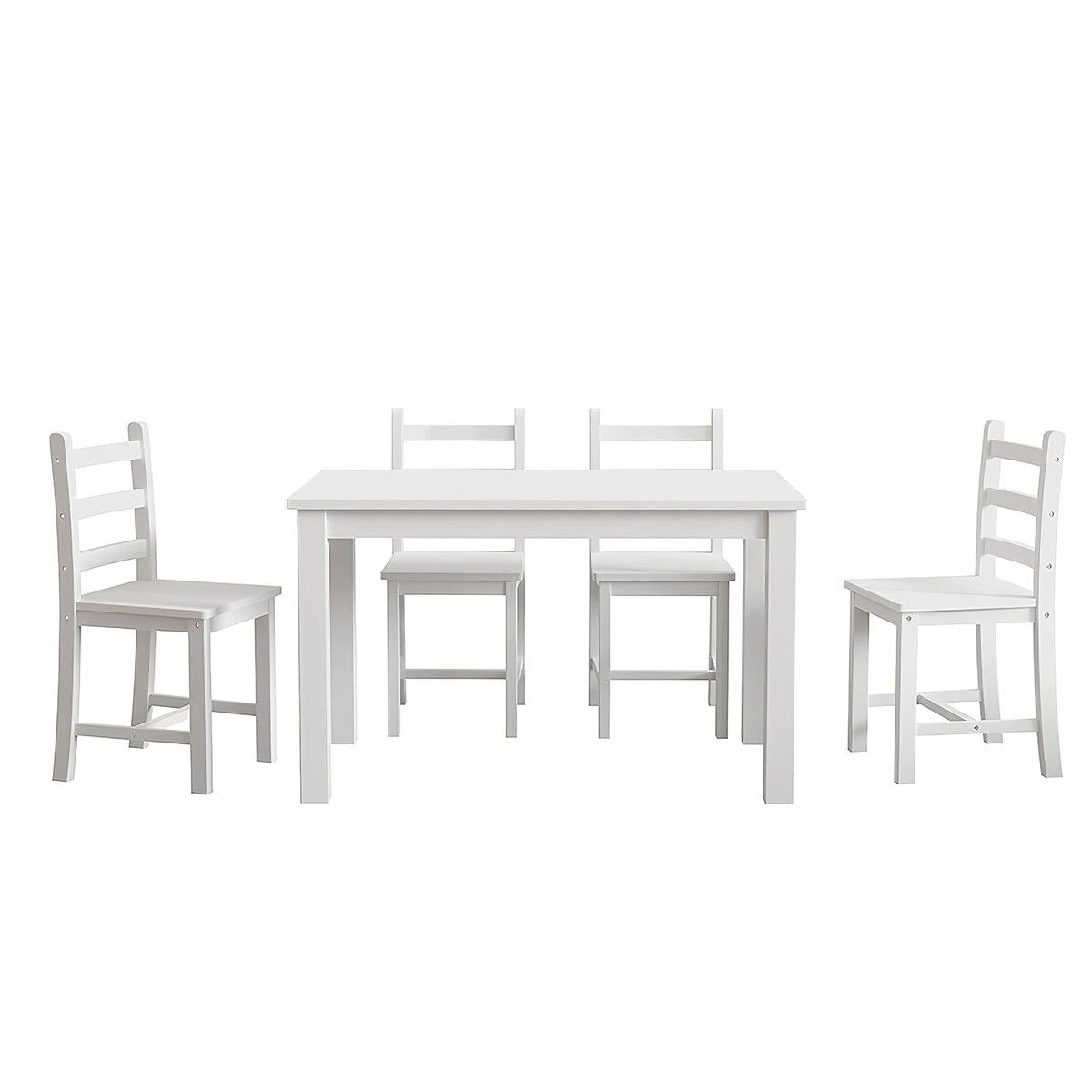 1 Ausway Wooden Modern 5 Piece Dining Table Set Pine Wood Rectangular, 1 of 9