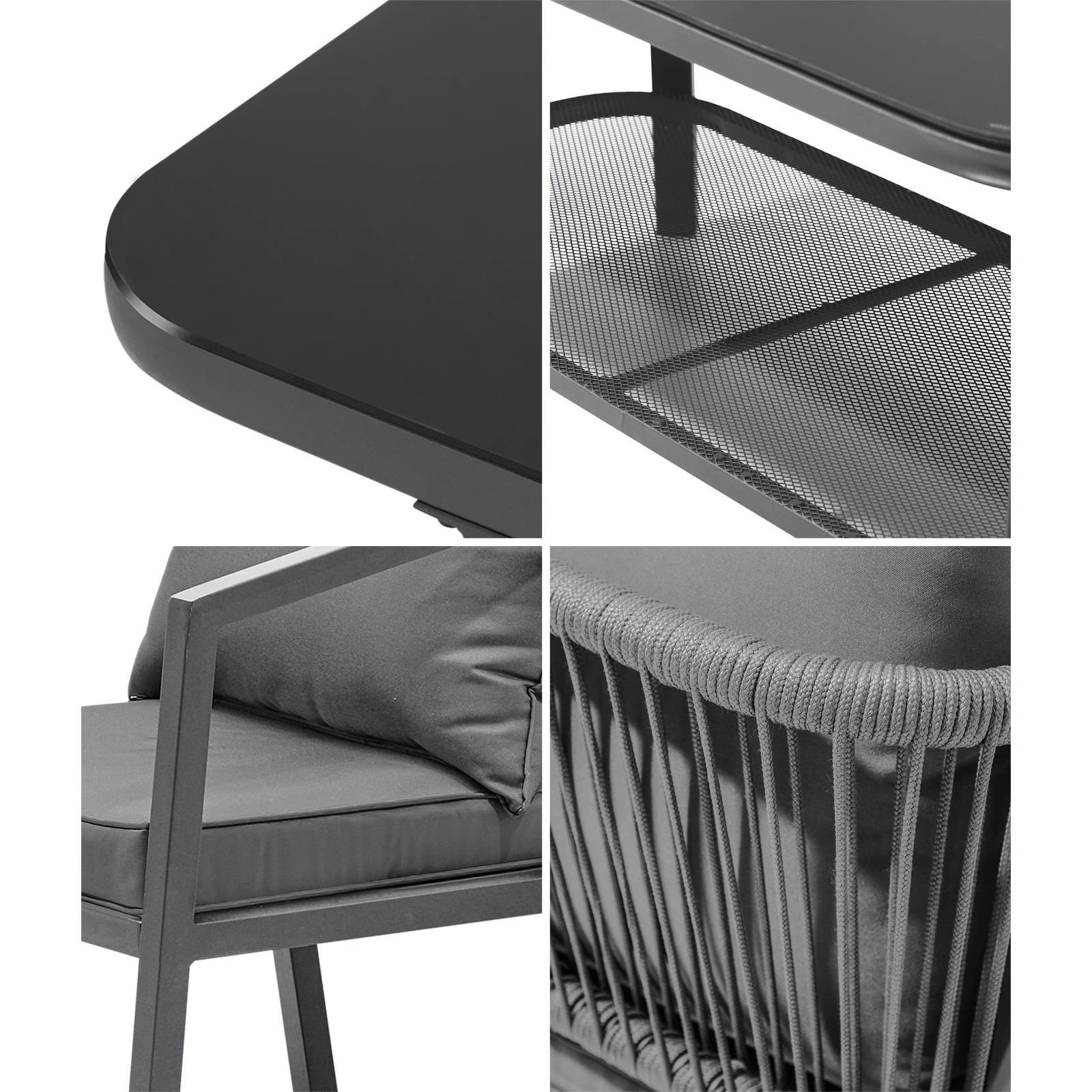 4 Livsip Set Of 2 Outdoor Furniture Setting Garden Patio Lounge Sofa Table Chairs
 - Grey, 4 of 10