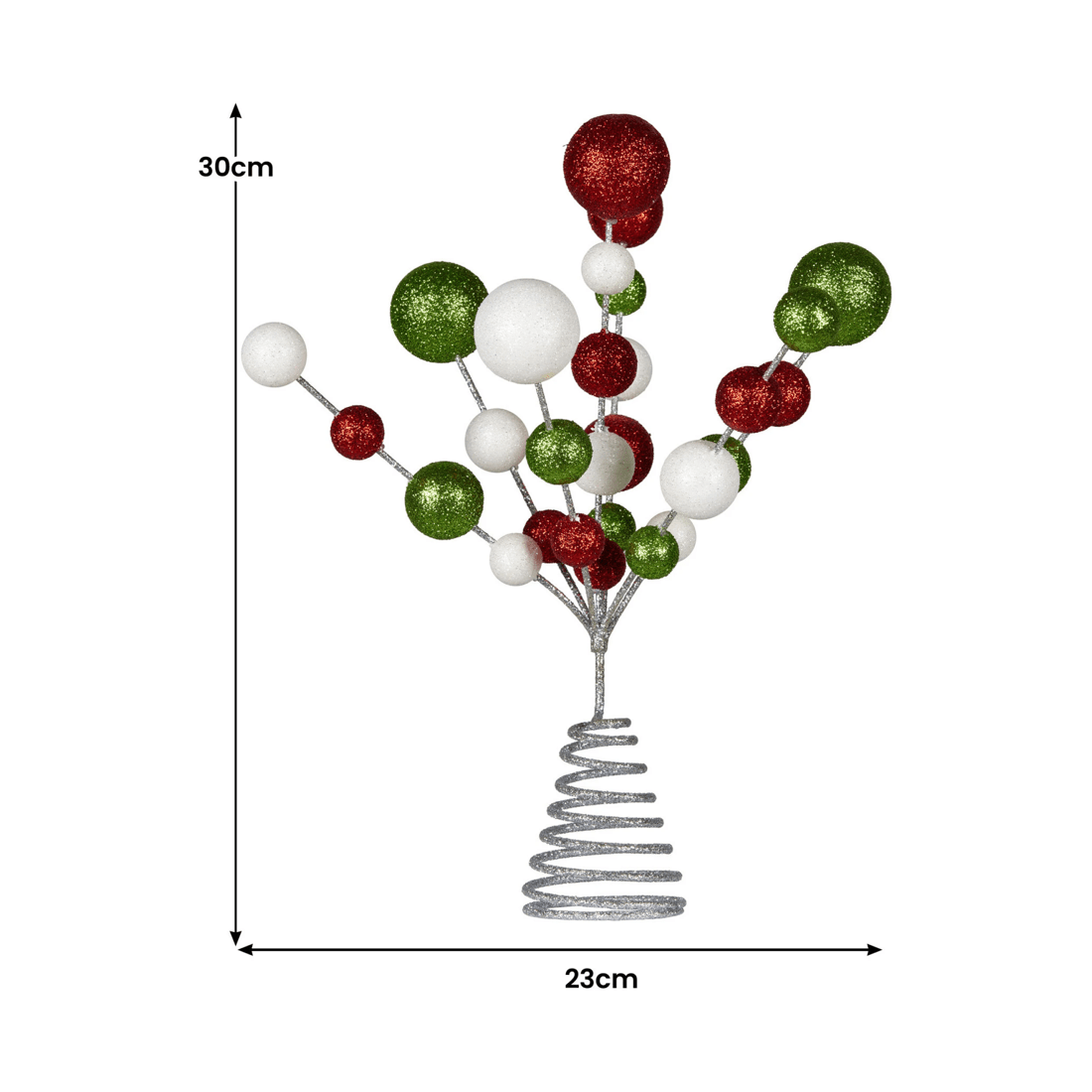 3 Christabelle Colourful Baubles Christmas Tree Topper With Festive Glitter Finish Decoration Ornament, 3 of 4