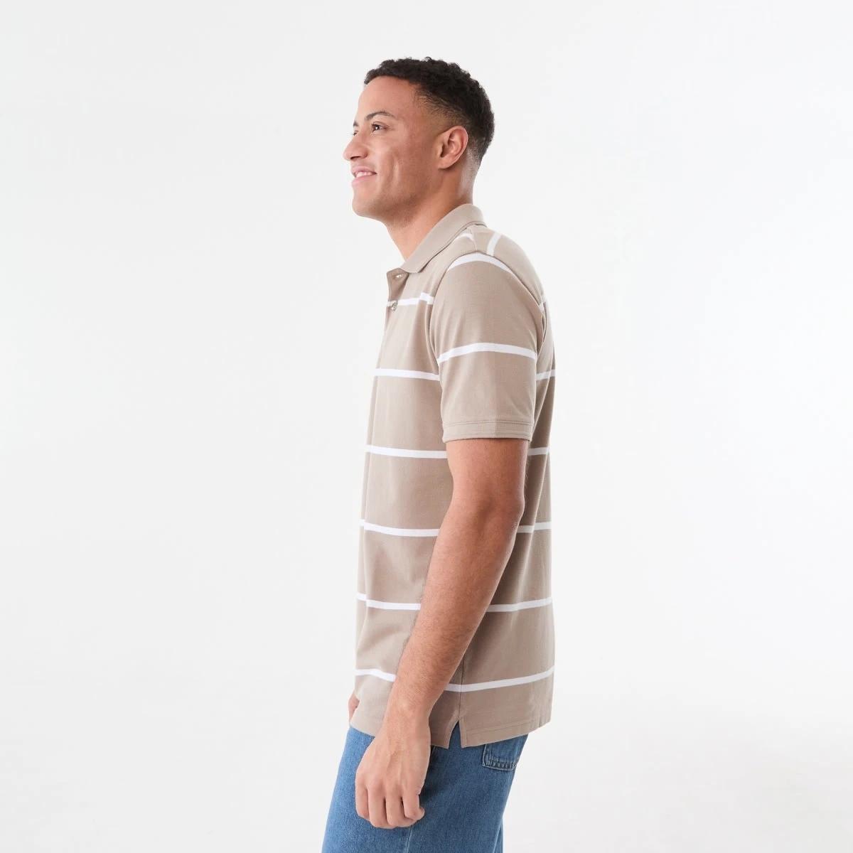 2 Stripe Polo Shirt GIANN STRIPES STRING BEIGE, 2 of 5