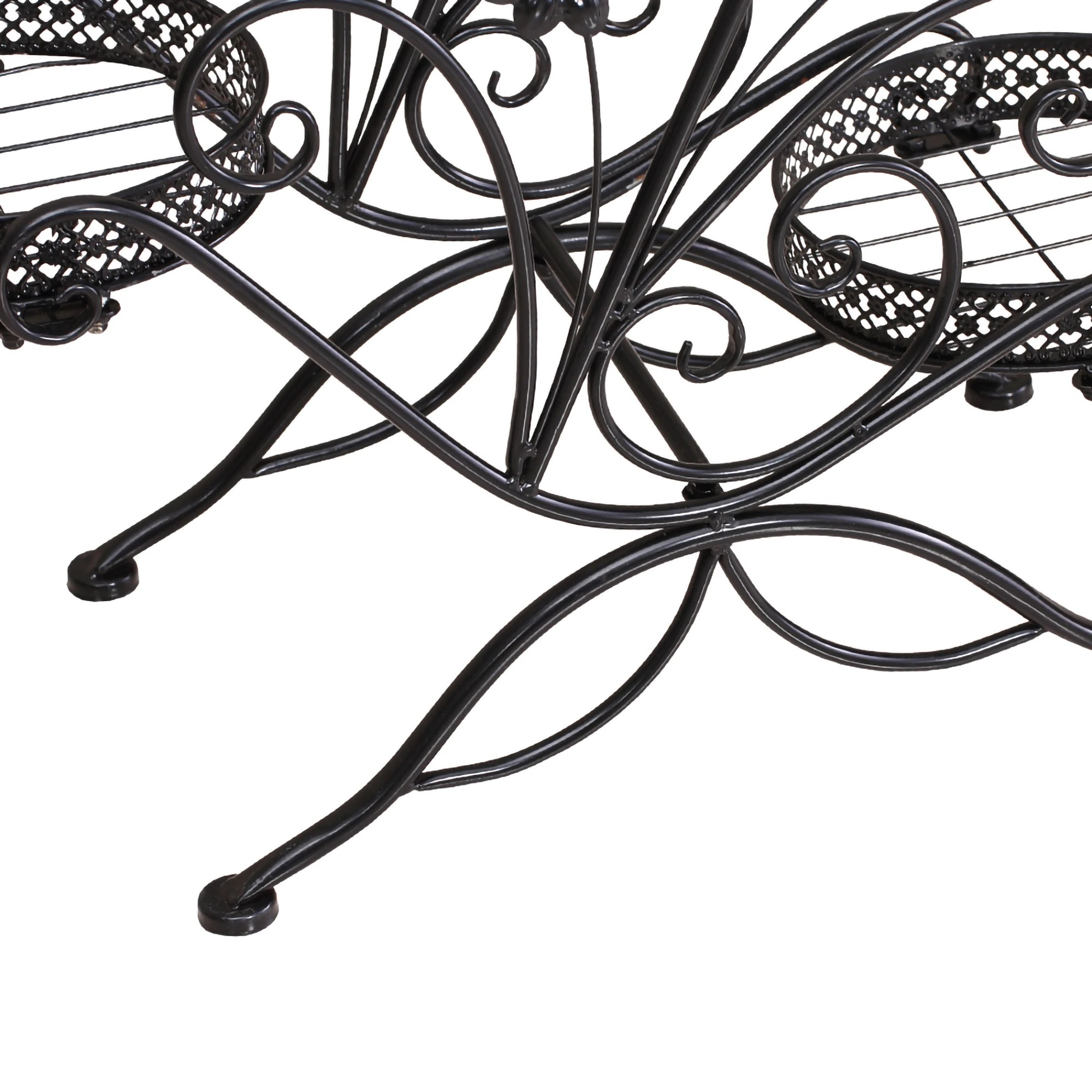4 Levede Flower Shape Metal Plant Stand with 3 Plant Pot - Black, 4 of 6